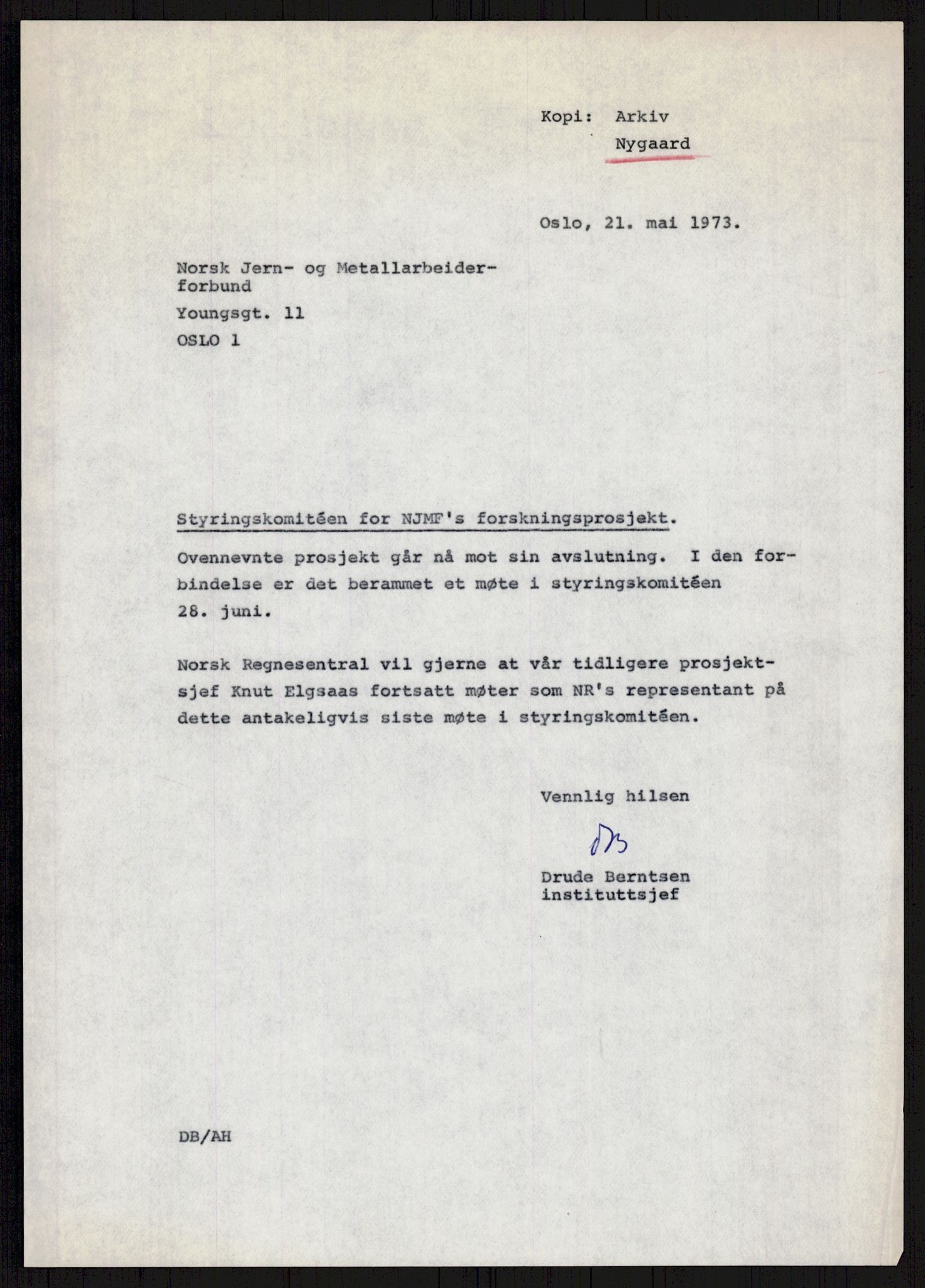 Nygaard, Kristen, AV/RA-PA-1398/F/Fi/L0009: Fagbevegelse, demokrati, Jern- og Metallprosjektet, 1970-2002, p. 577