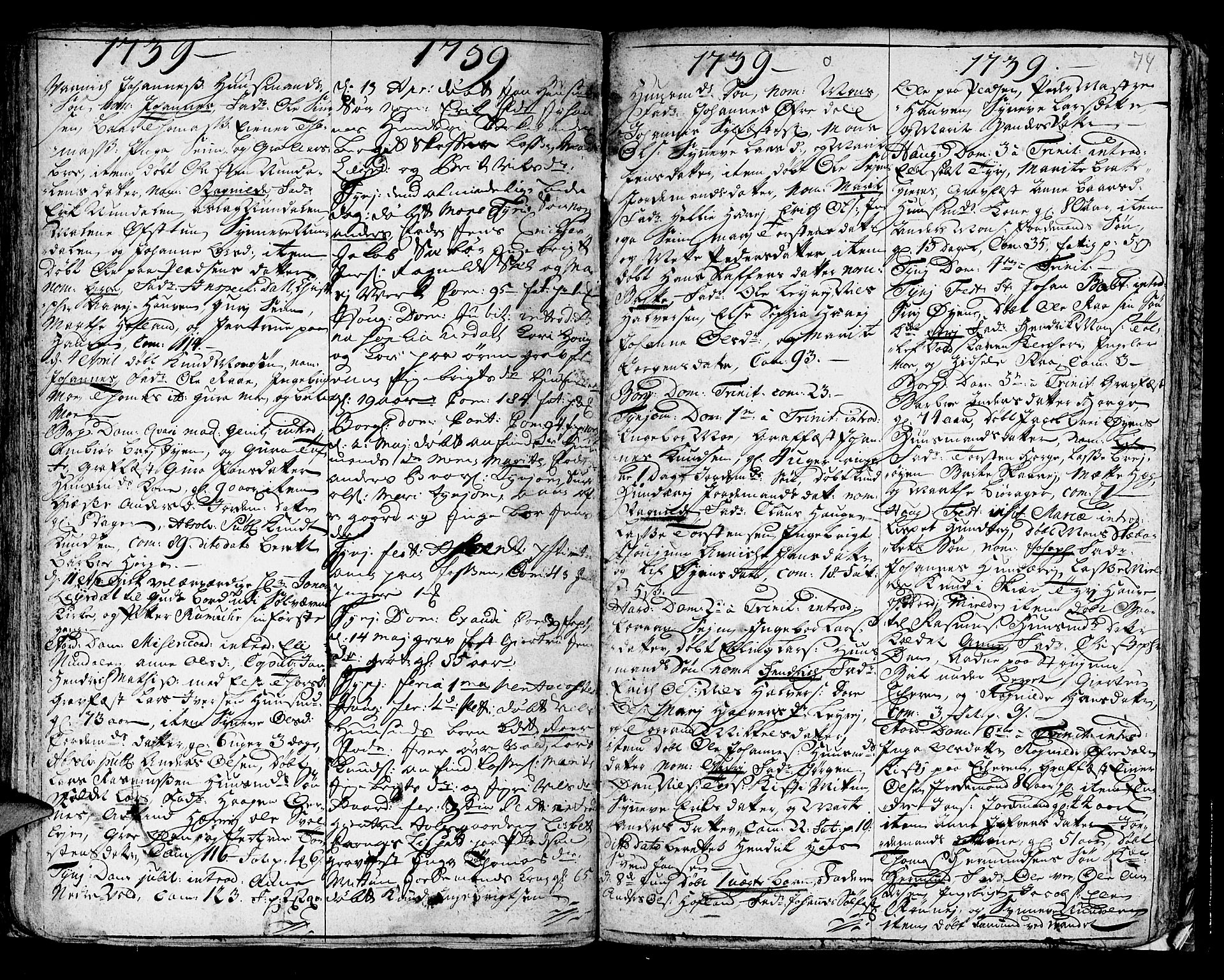 Lærdal sokneprestembete, SAB/A-81201: Parish register (official) no. A 1, 1711-1752, p. 74
