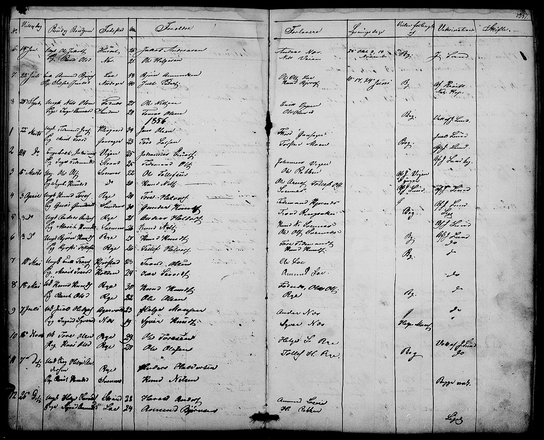 Nord-Aurdal prestekontor, SAH/PREST-132/H/Ha/Hab/L0003: Parish register (copy) no. 3, 1842-1882, p. 187