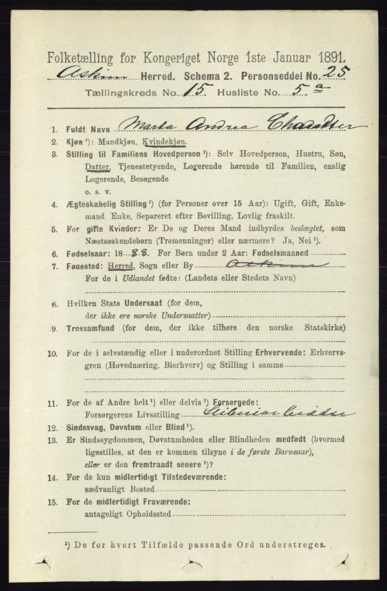 RA, 1891 census for 0124 Askim, 1891, p. 2479