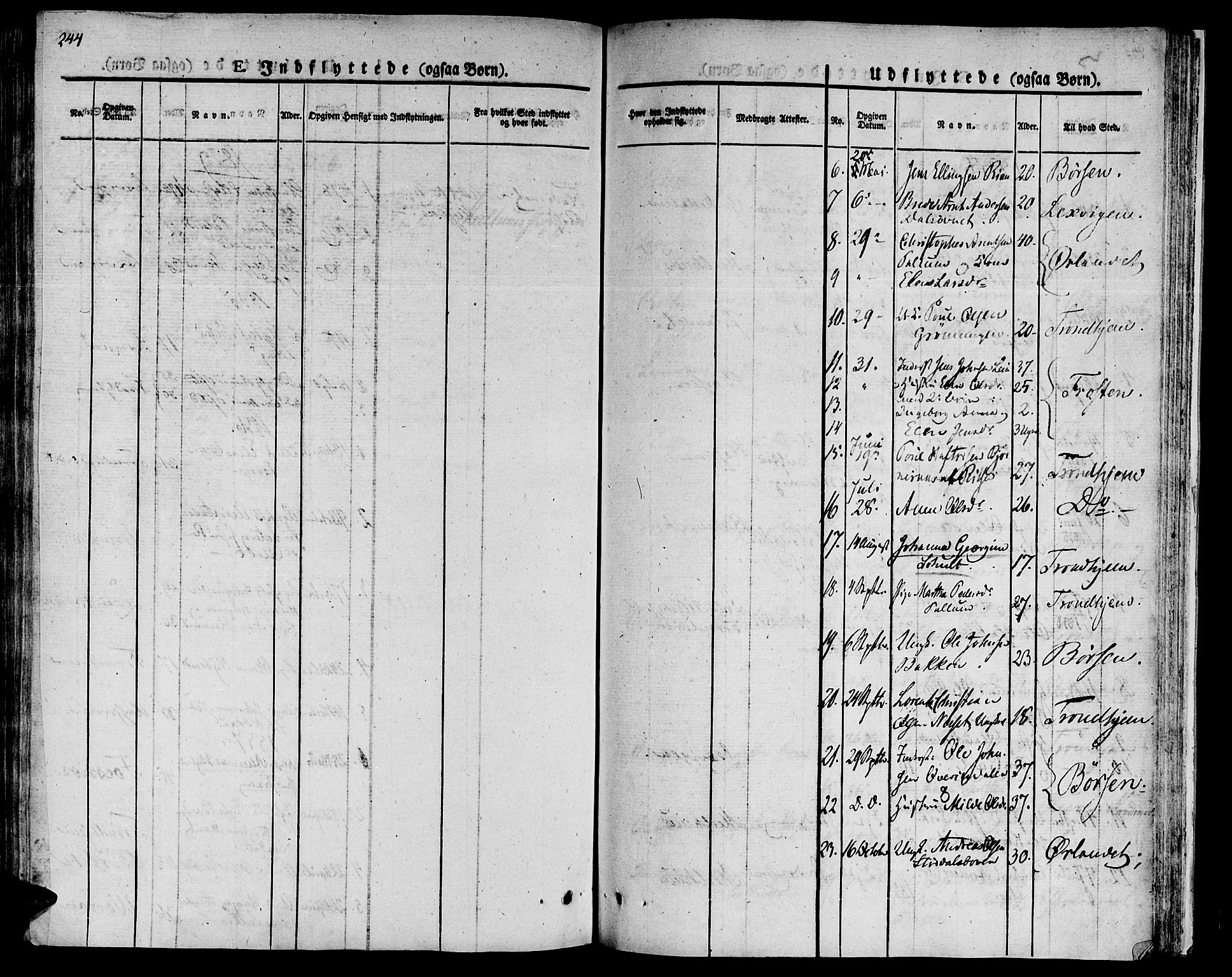 Ministerialprotokoller, klokkerbøker og fødselsregistre - Sør-Trøndelag, SAT/A-1456/646/L0609: Parish register (official) no. 646A07, 1826-1838, p. 244