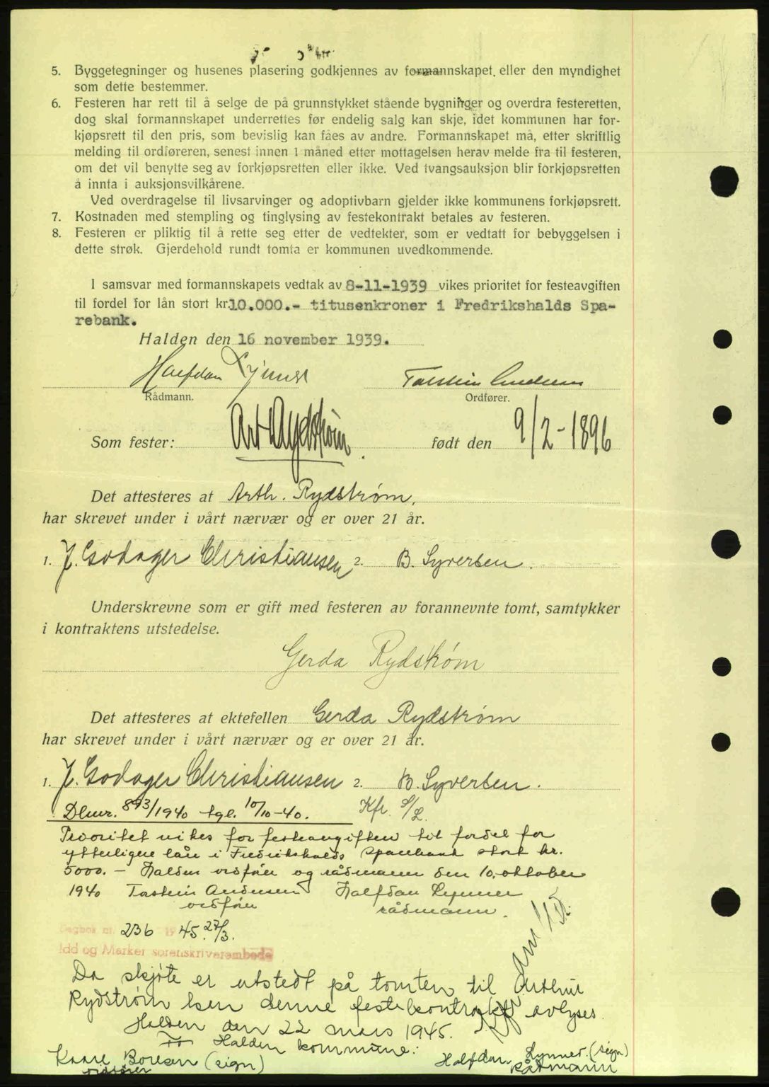 Idd og Marker sorenskriveri, AV/SAO-A-10283/G/Gb/Gbb/L0003: Mortgage book no. A3, 1938-1939, Diary no: : 1484/1939