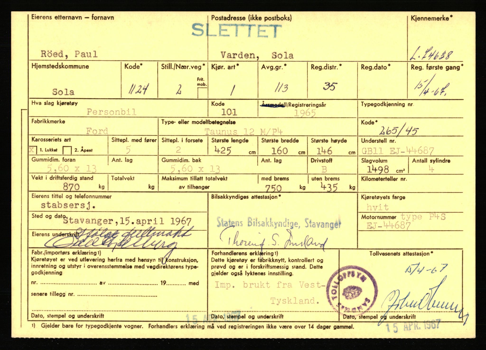 Stavanger trafikkstasjon, AV/SAST-A-101942/0/F/L0067: L-71600 - L-74999, 1930-1971, p. 2098