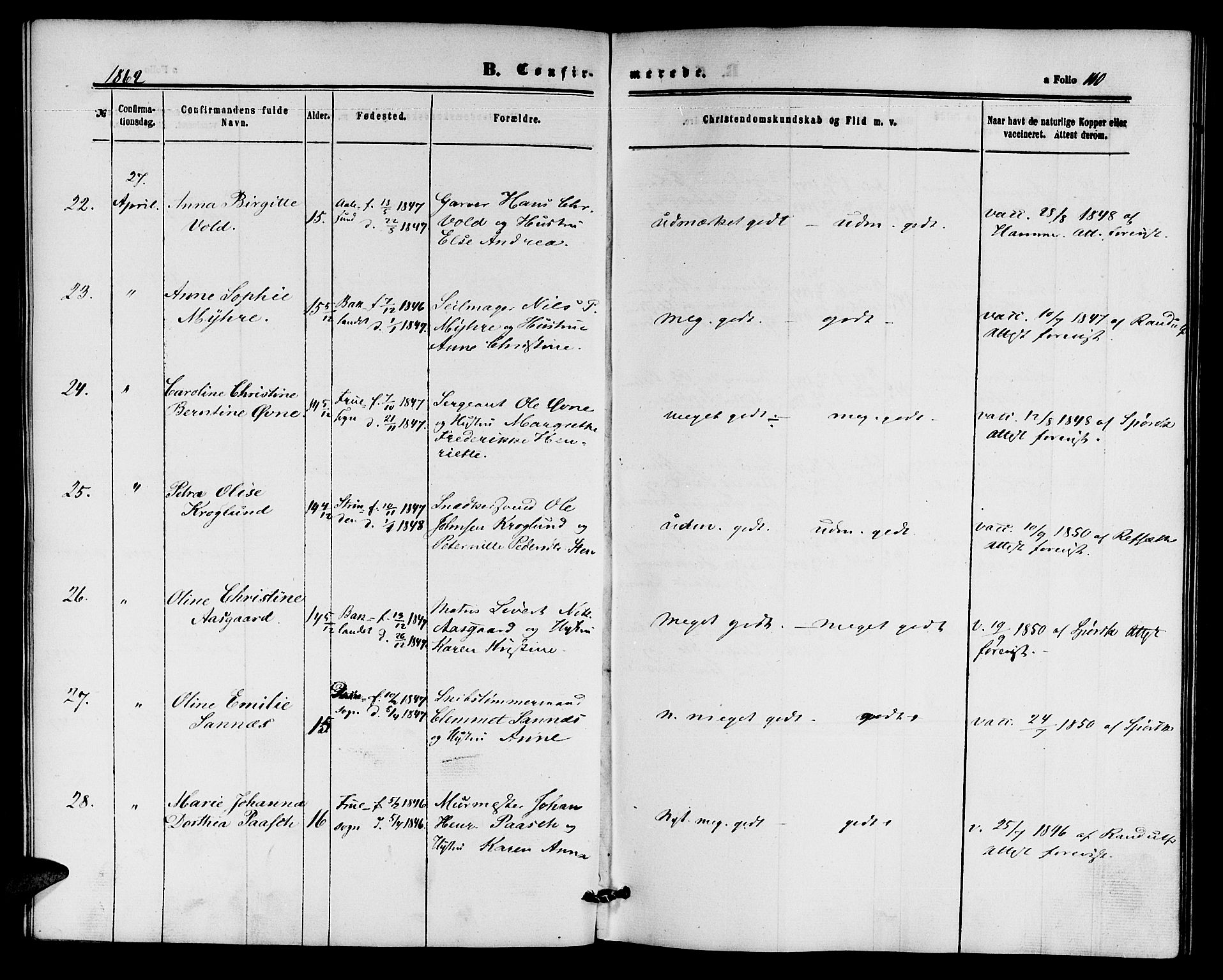 Ministerialprotokoller, klokkerbøker og fødselsregistre - Sør-Trøndelag, SAT/A-1456/604/L0185: Parish register (official) no. 604A06, 1861-1865, p. 110