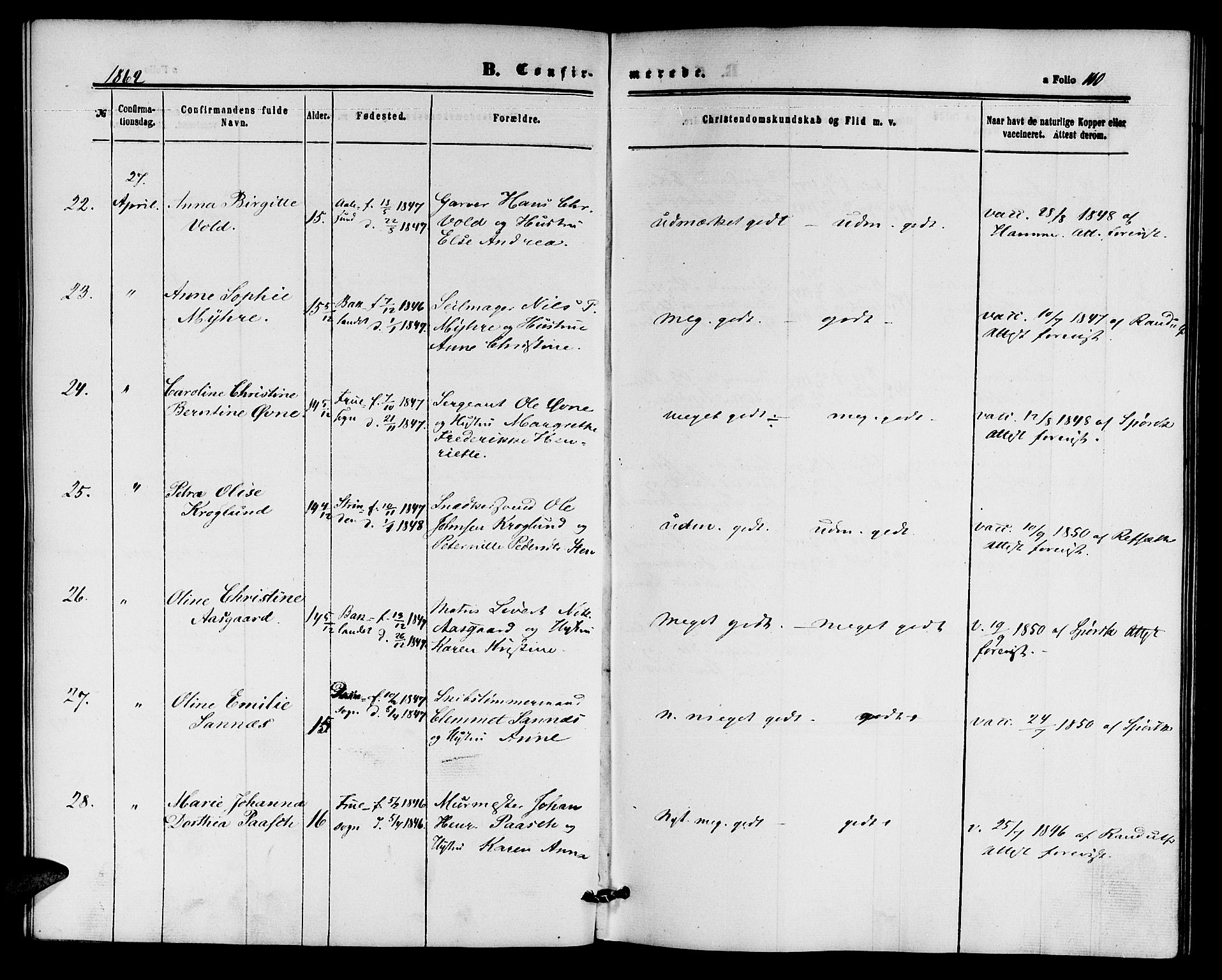 Ministerialprotokoller, klokkerbøker og fødselsregistre - Sør-Trøndelag, AV/SAT-A-1456/604/L0185: Parish register (official) no. 604A06, 1861-1865, p. 110