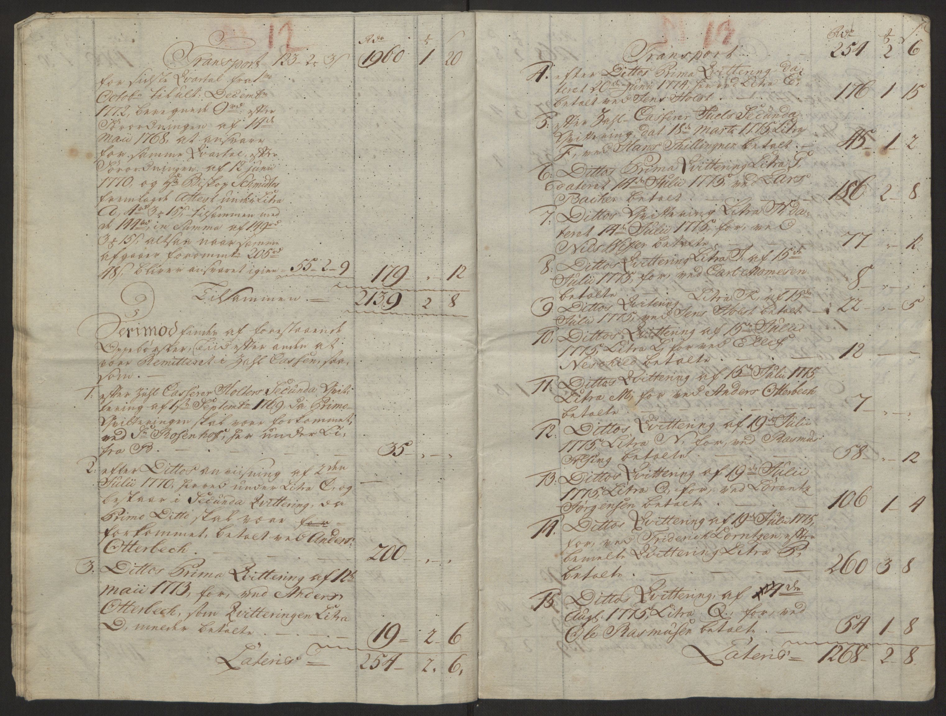 Rentekammeret inntil 1814, Reviderte regnskaper, Byregnskaper, AV/RA-EA-4066/R/Rh/L0162/0001: [H4] Kontribusjonsregnskap / Ekstraskatt, Tønsberg, 1762-1772, p. 485