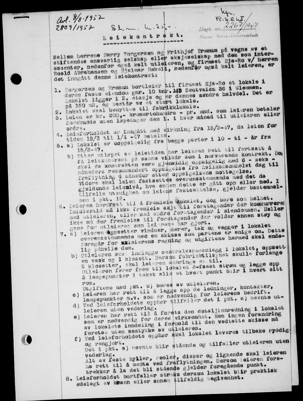 Onsøy sorenskriveri, SAO/A-10474/G/Ga/Gab/L0021: Mortgage book no. II A-21, 1947-1947, Diary no: : 2267/1947