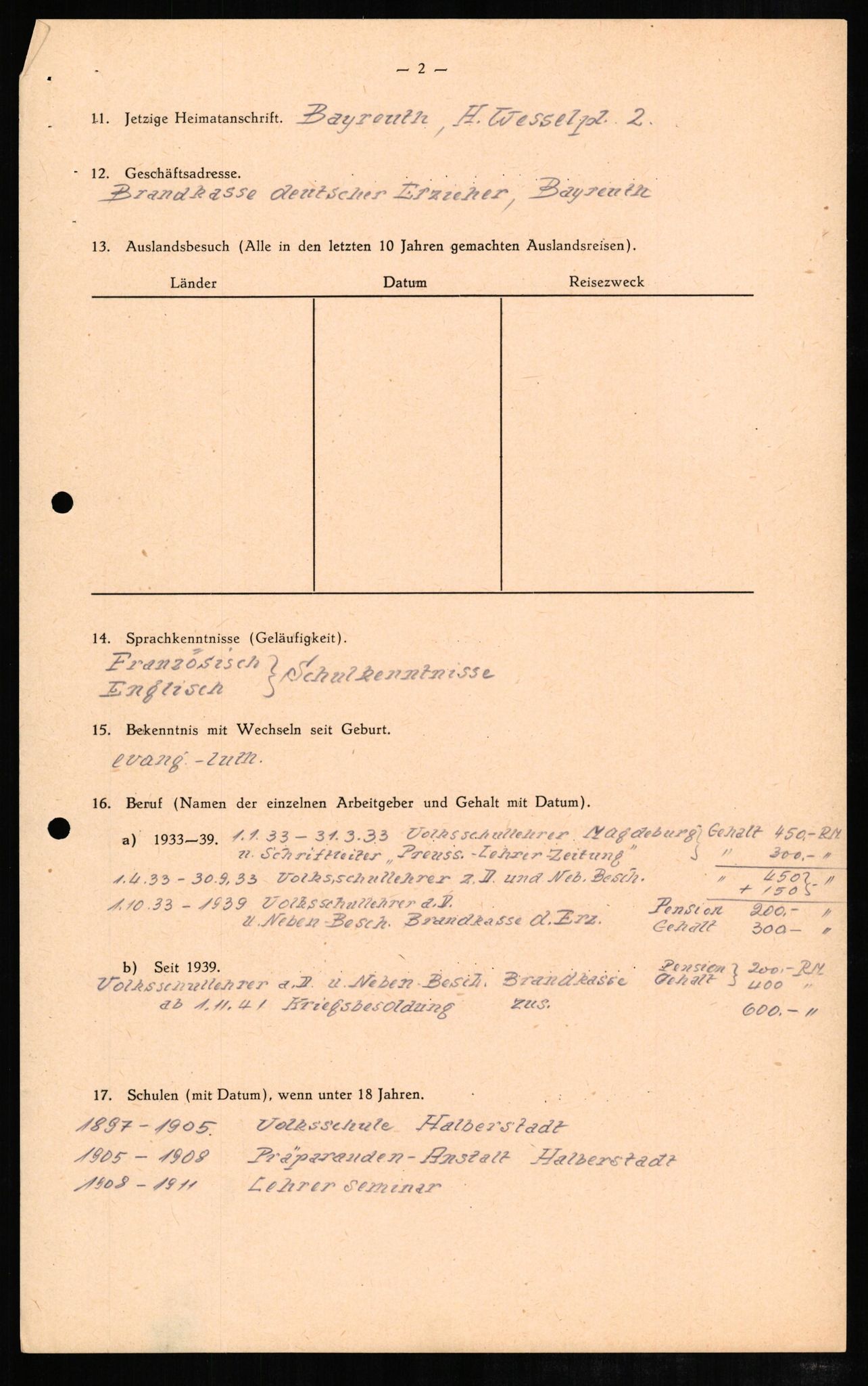 Forsvaret, Forsvarets overkommando II, AV/RA-RAFA-3915/D/Db/L0007: CI Questionaires. Tyske okkupasjonsstyrker i Norge. Tyskere., 1945-1946, p. 472