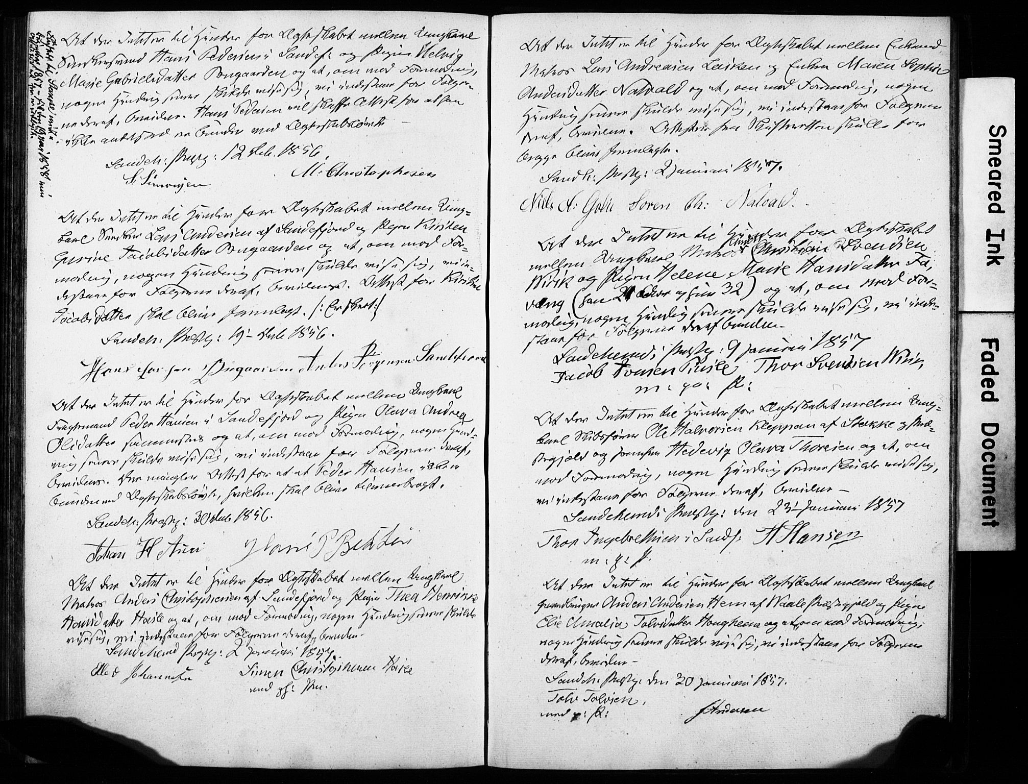 Sandar kirkebøker, AV/SAKO-A-243/H/Ha/L000I: Banns register no. I, 1854-1859
