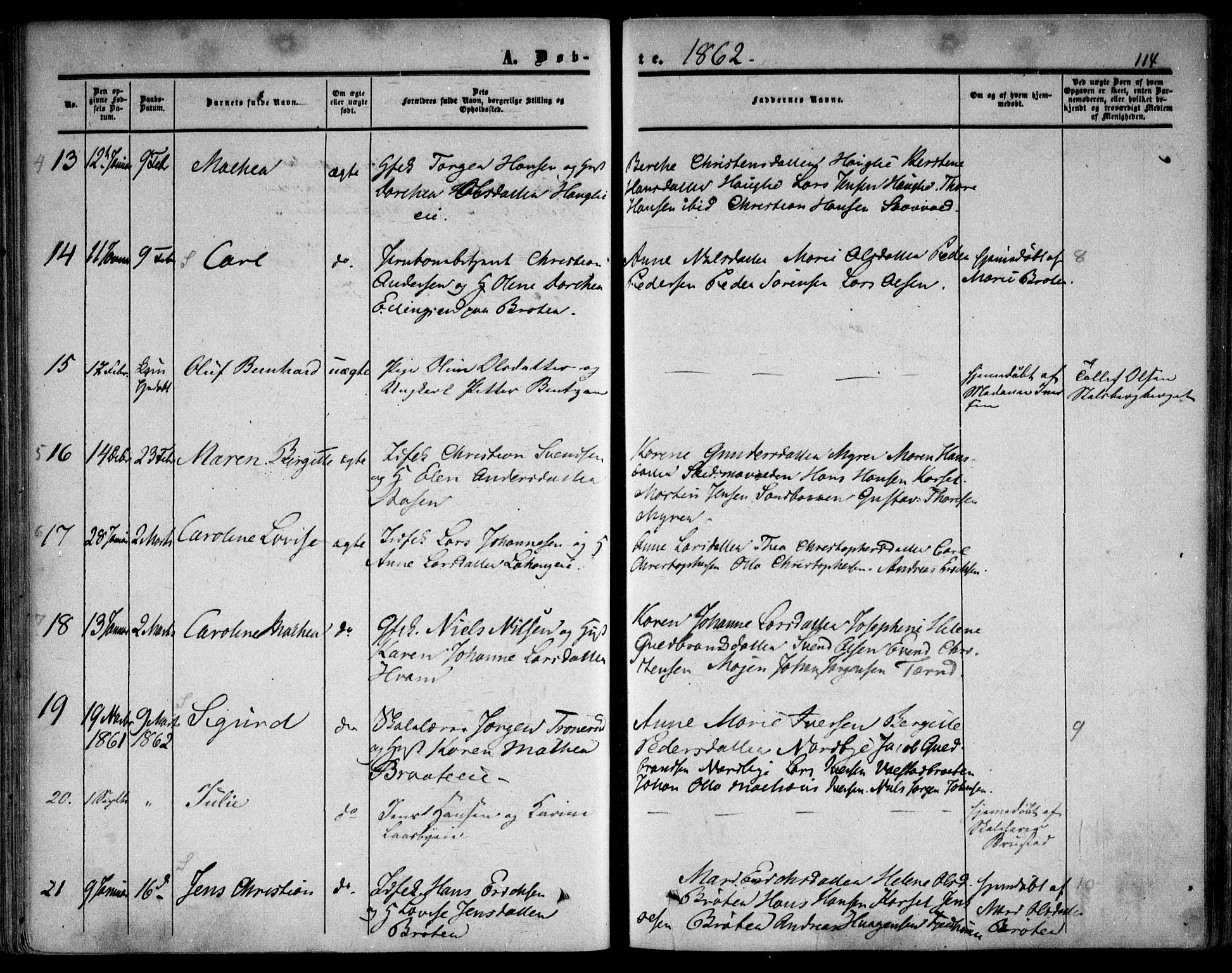 Skedsmo prestekontor Kirkebøker, AV/SAO-A-10033a/F/Fa/L0010: Parish register (official) no. I 10, 1854-1865, p. 114