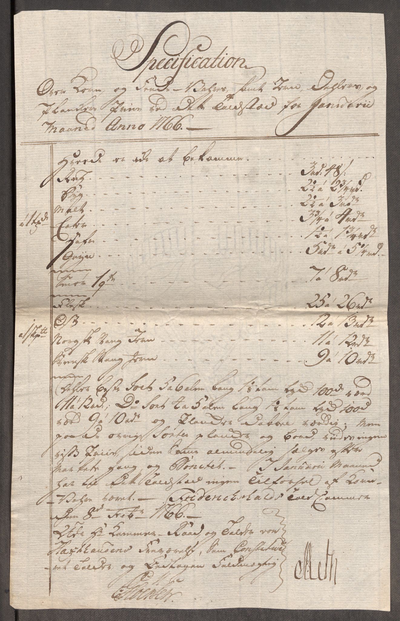 Rentekammeret inntil 1814, Realistisk ordnet avdeling, RA/EA-4070/Oe/L0008: [Ø1]: Priskuranter, 1764-1768, p. 461