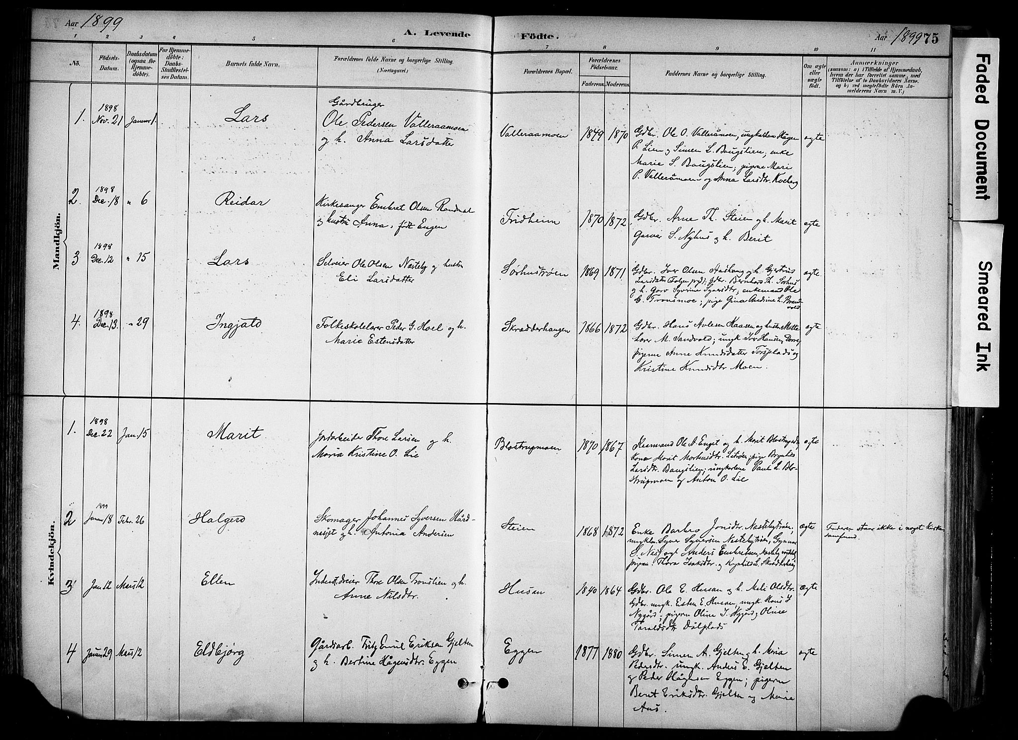Alvdal prestekontor, SAH/PREST-060/H/Ha/Haa/L0002: Parish register (official) no. 2, 1883-1906, p. 75