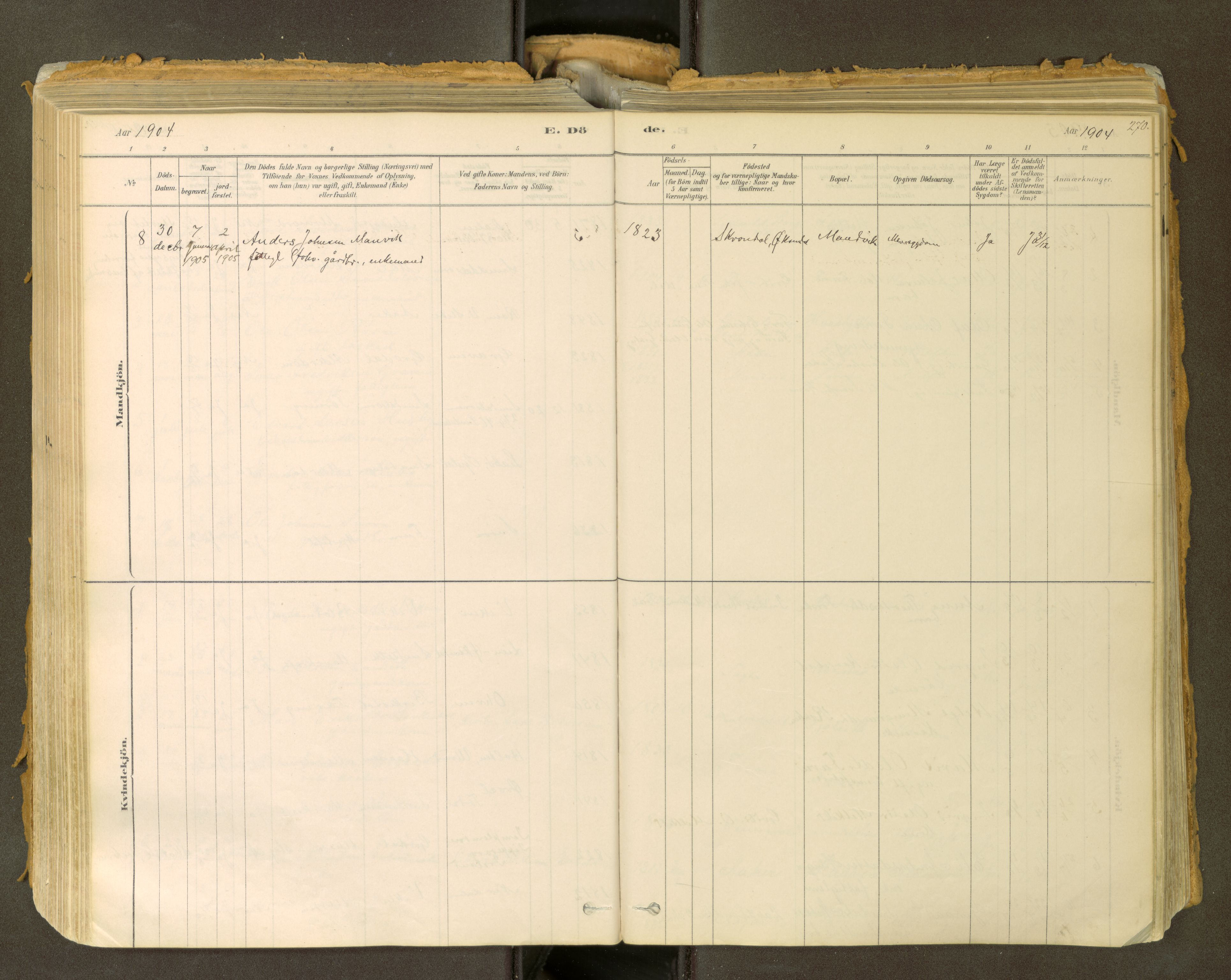 Sunndal sokneprestkontor, AV/SAT-A-1085/1/I/I1/I1a: Parish register (official) no. 2, 1877-1914, p. 270