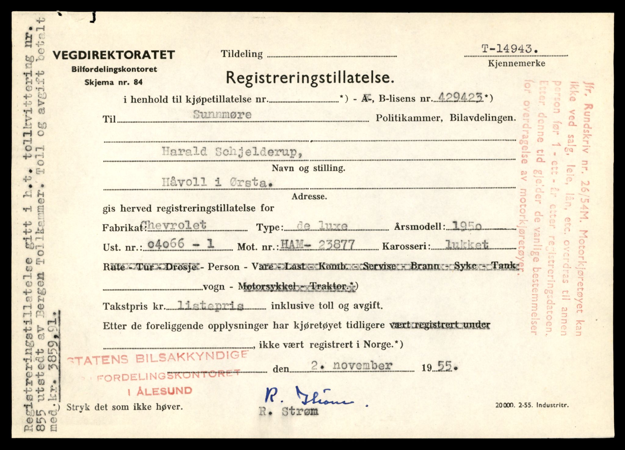 Møre og Romsdal vegkontor - Ålesund trafikkstasjon, AV/SAT-A-4099/F/Fe/L0049: Registreringskort for kjøretøy T 14864 - T 18613, 1927-1998, p. 1833