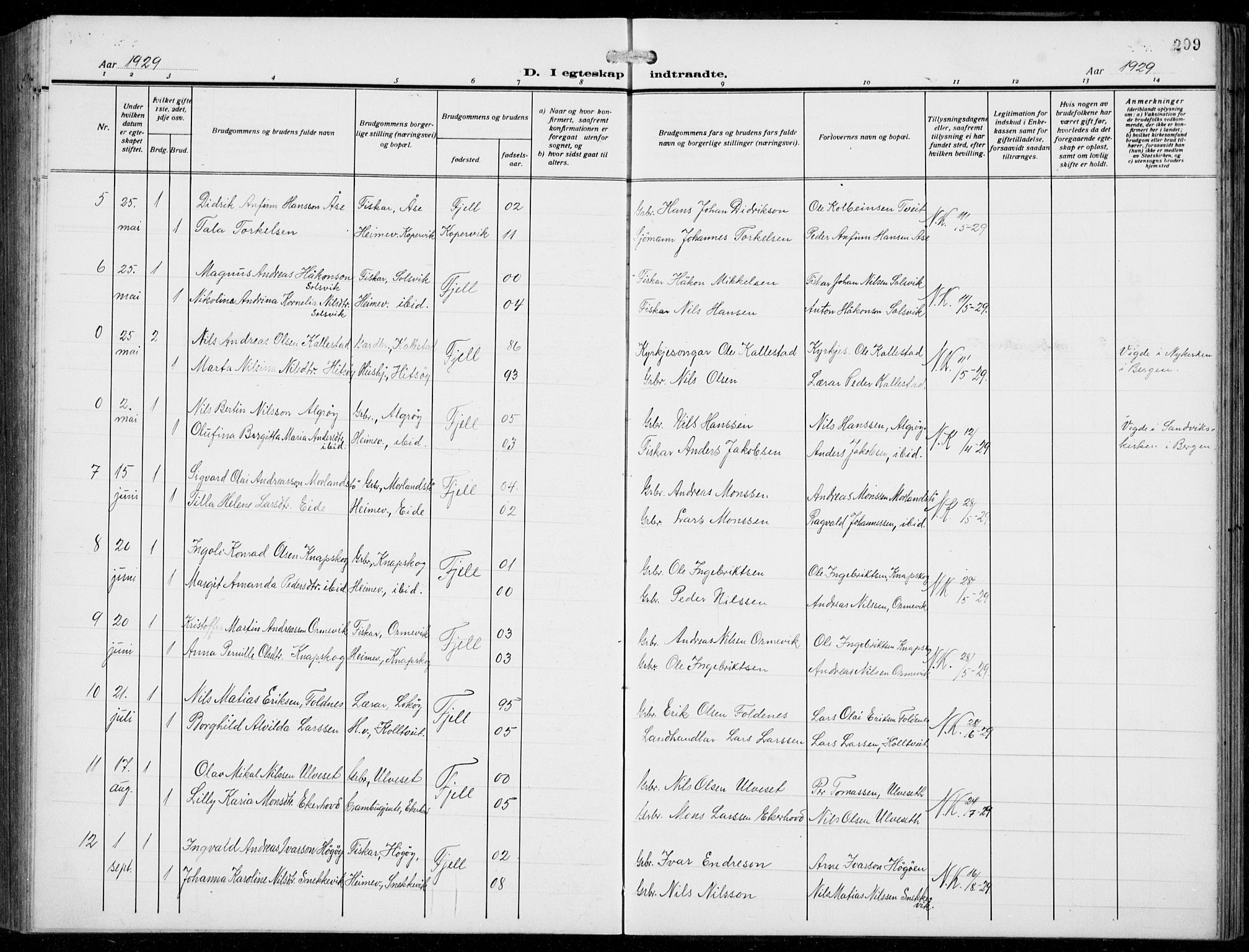 Fjell sokneprestembete, AV/SAB-A-75301/H/Hab: Parish register (copy) no. A  6, 1918-1936, p. 299