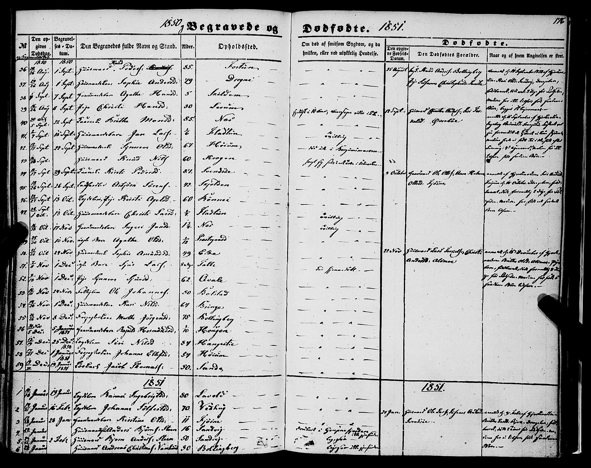 Luster sokneprestembete, SAB/A-81101/H/Haa/Haaa/L0007: Parish register (official) no. A 7, 1849-1859, p. 176