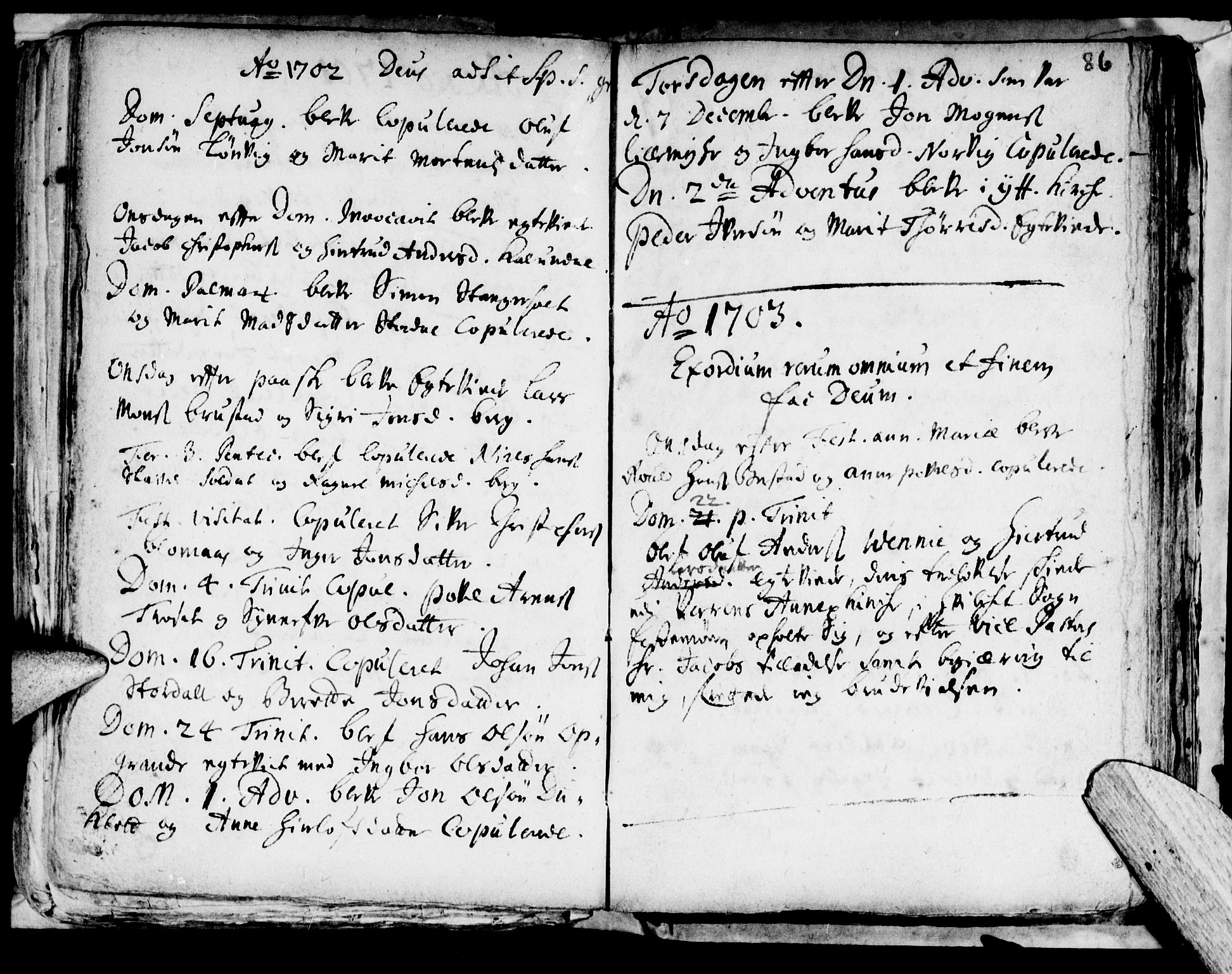 Ministerialprotokoller, klokkerbøker og fødselsregistre - Nord-Trøndelag, SAT/A-1458/722/L0214: Parish register (official) no. 722A01, 1692-1718, p. 86