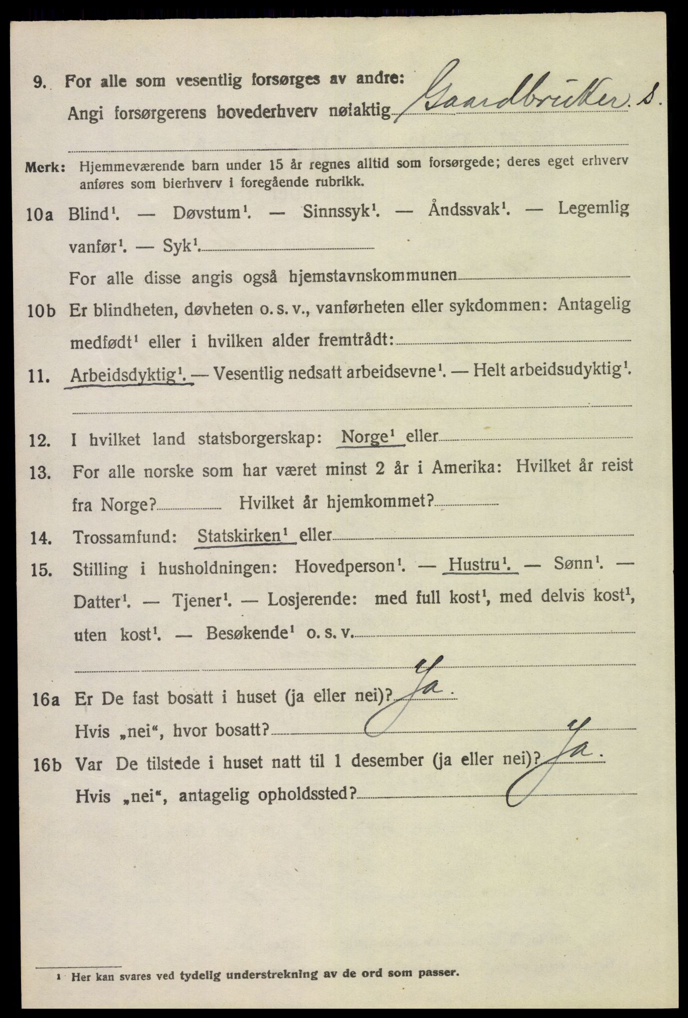 SAH, 1920 census for Tynset, 1920, p. 1549