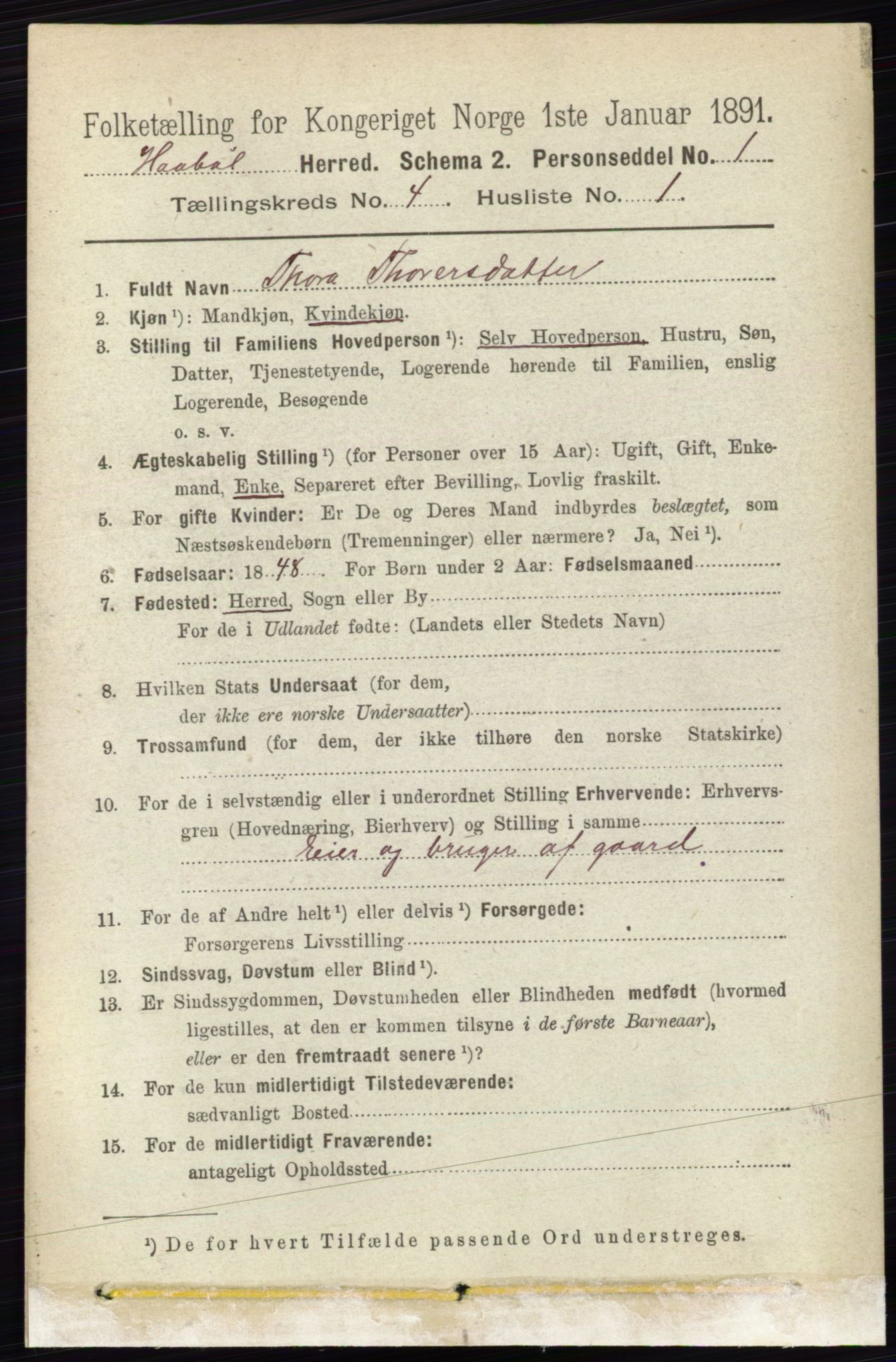 RA, 1891 census for 0138 Hobøl, 1891, p. 2419