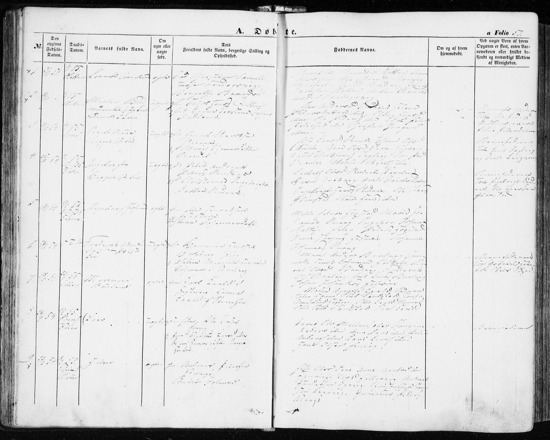 Ministerialprotokoller, klokkerbøker og fødselsregistre - Sør-Trøndelag, SAT/A-1456/634/L0530: Parish register (official) no. 634A06, 1852-1860, p. 57