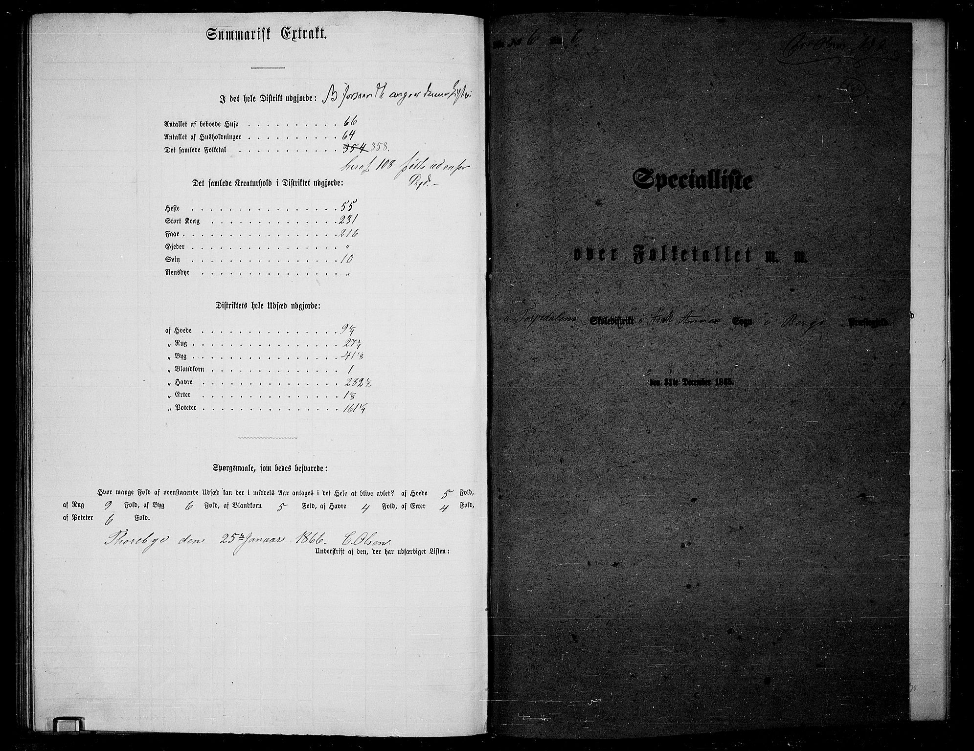 RA, 1865 census for Berg, 1865, p. 140