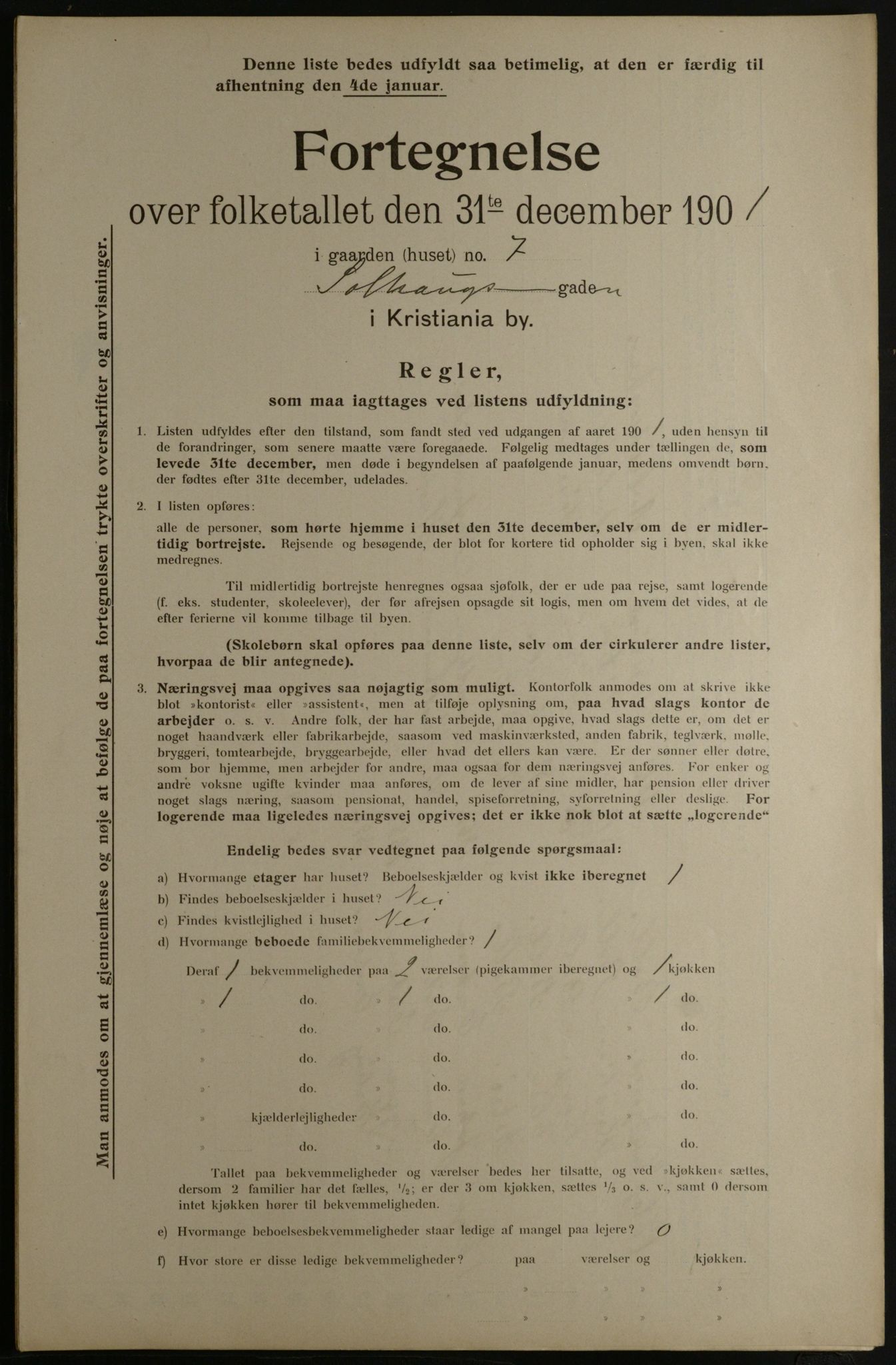 OBA, Municipal Census 1901 for Kristiania, 1901, p. 15308