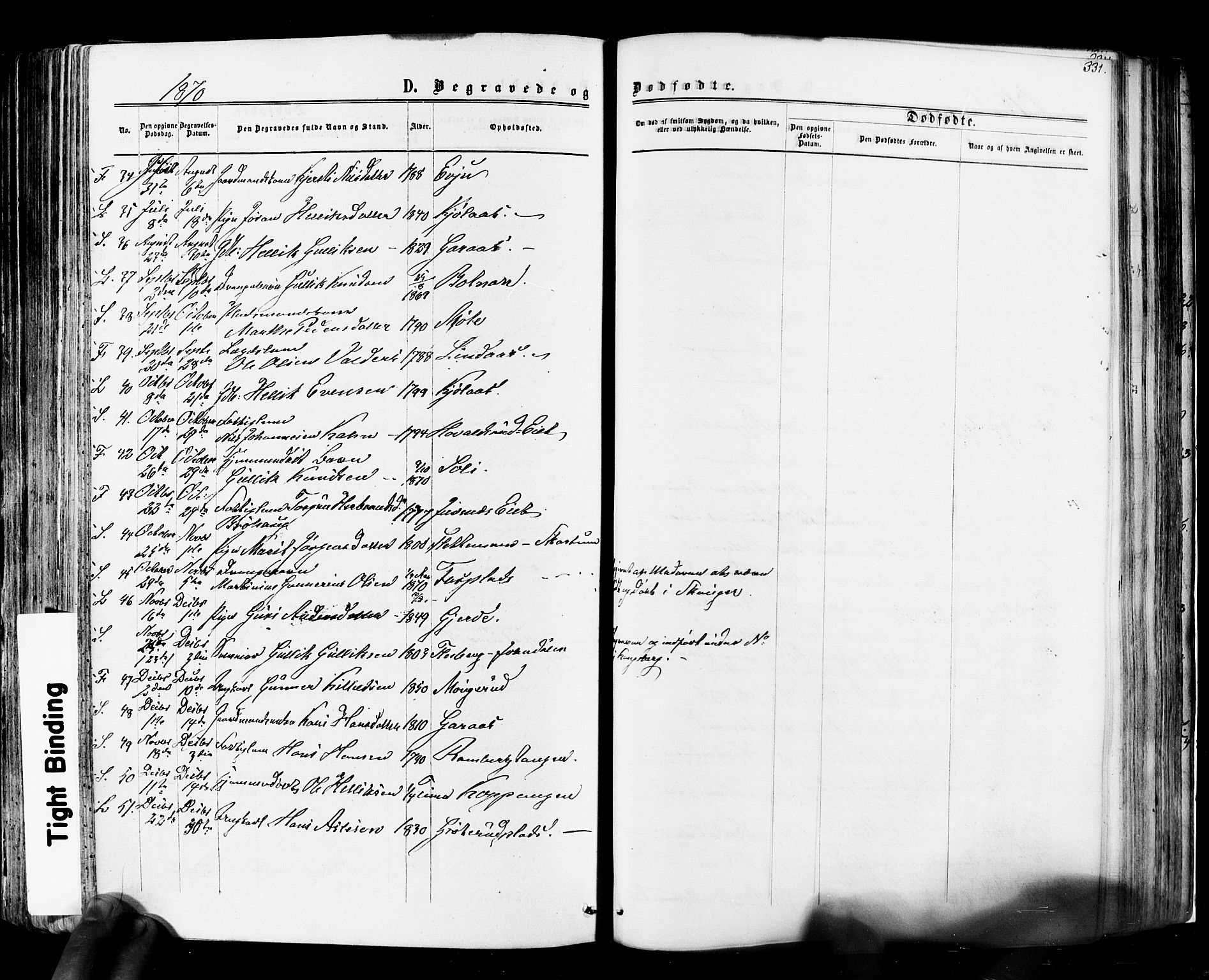 Flesberg kirkebøker, SAKO/A-18/F/Fa/L0007: Parish register (official) no. I 7, 1861-1878, p. 331