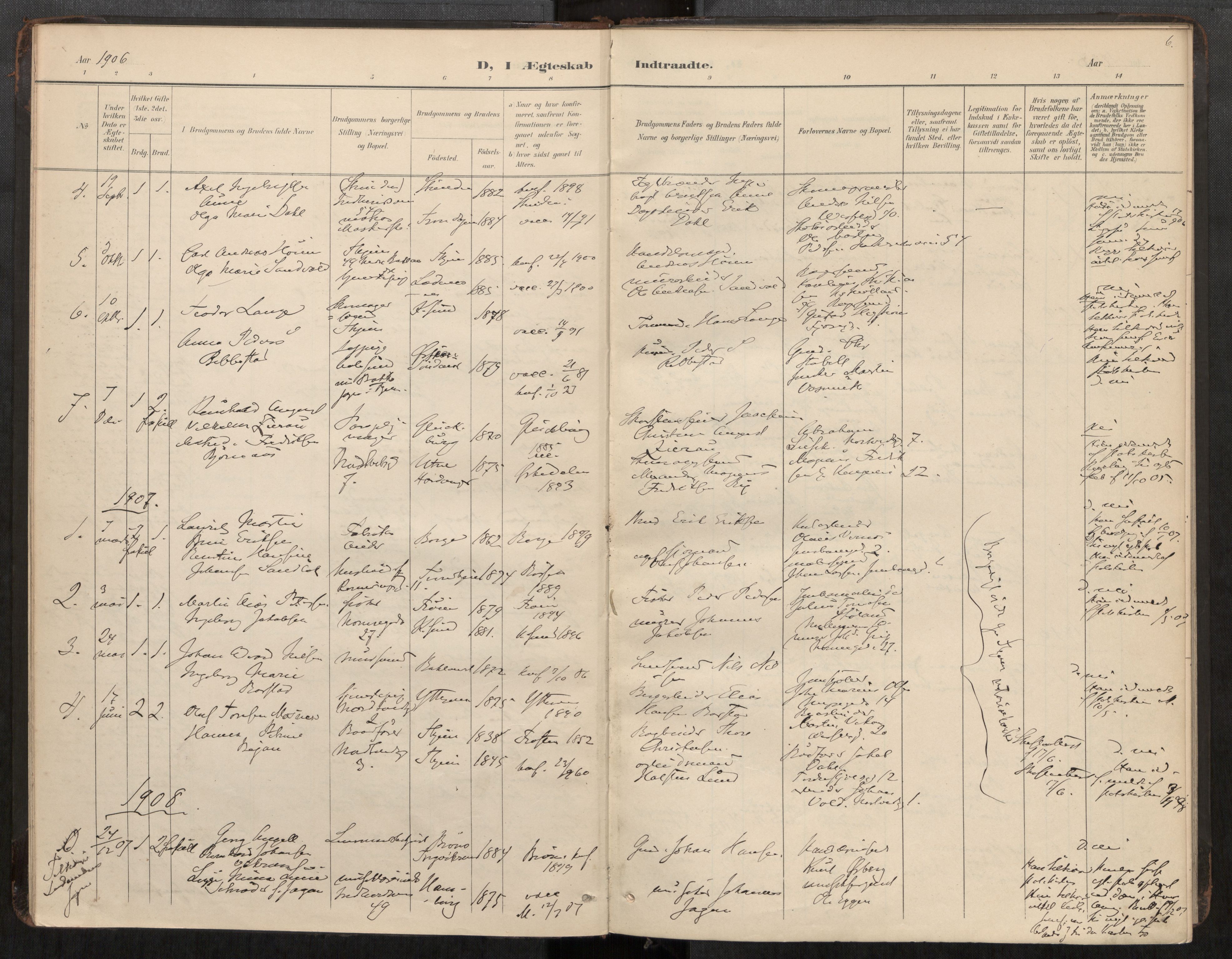 Bakklandet sokneprestkontor, SAT/A-1127: Parish register (official) no. 604A31, 1899-1920, p. 6