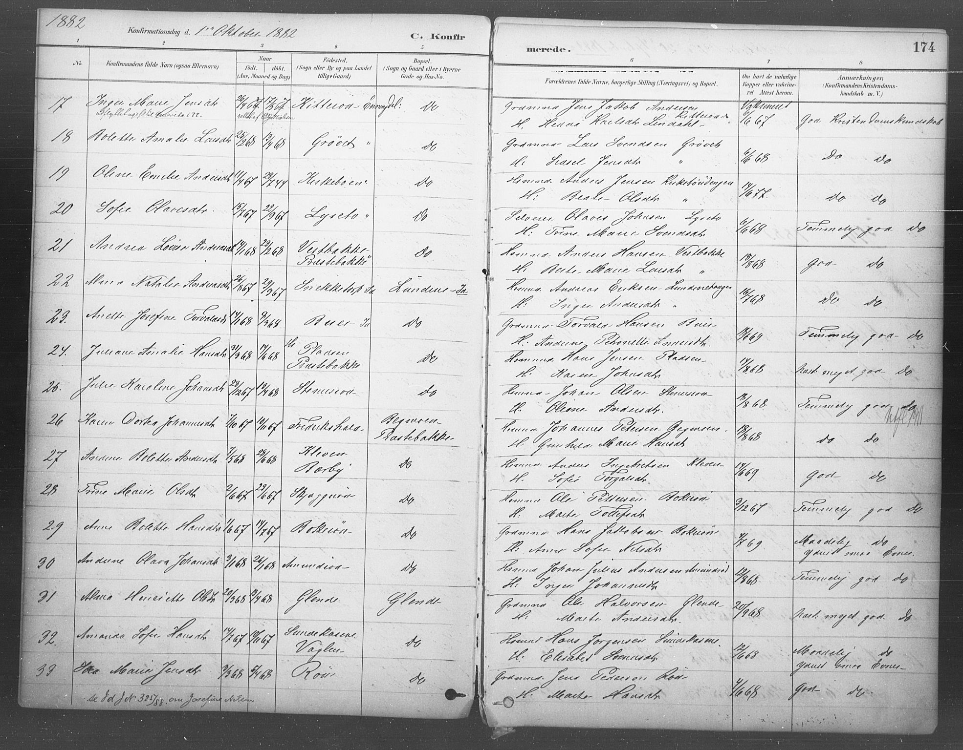 Idd prestekontor Kirkebøker, AV/SAO-A-10911/F/Fb/L0002: Parish register (official) no. II 2, 1882-1923, p. 174