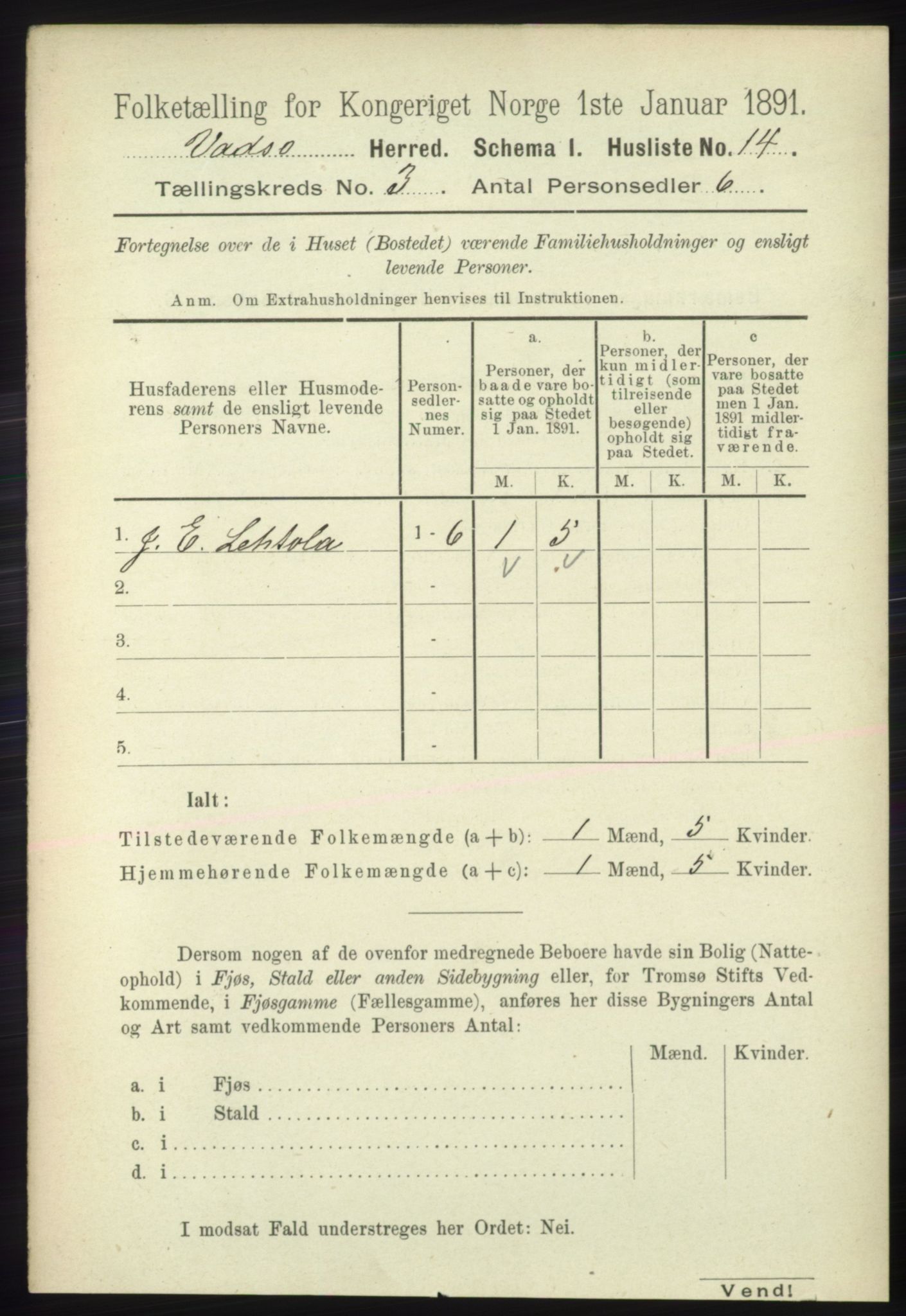 RA, 1891 census for 2029 Vadsø, 1891, p. 783