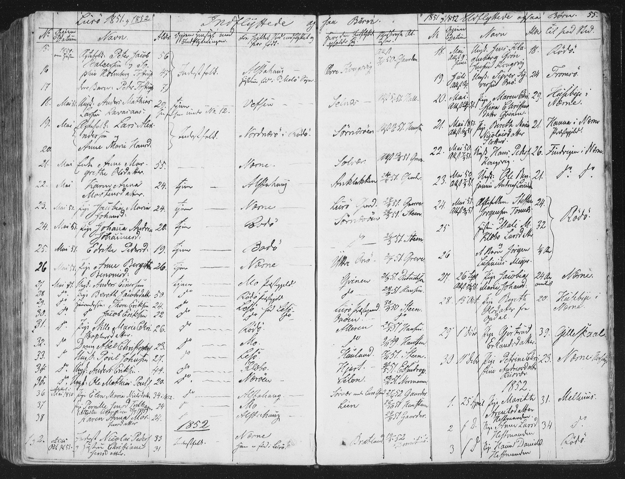 Ministerialprotokoller, klokkerbøker og fødselsregistre - Nordland, SAT/A-1459/839/L0566: Parish register (official) no. 839A03, 1825-1862, p. 55