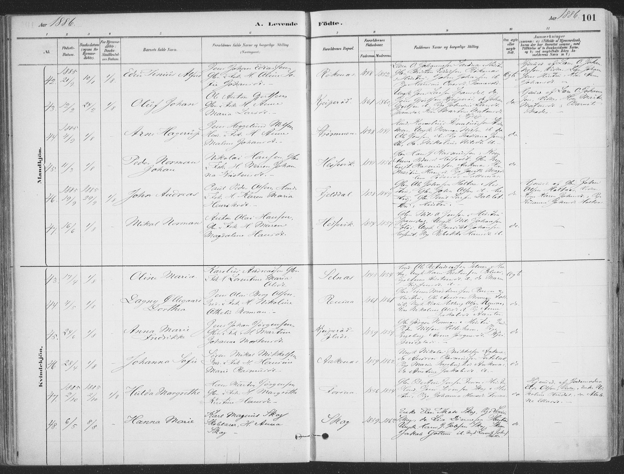 Ibestad sokneprestembete, SATØ/S-0077/H/Ha/Haa/L0011kirke: Parish register (official) no. 11, 1880-1889, p. 101