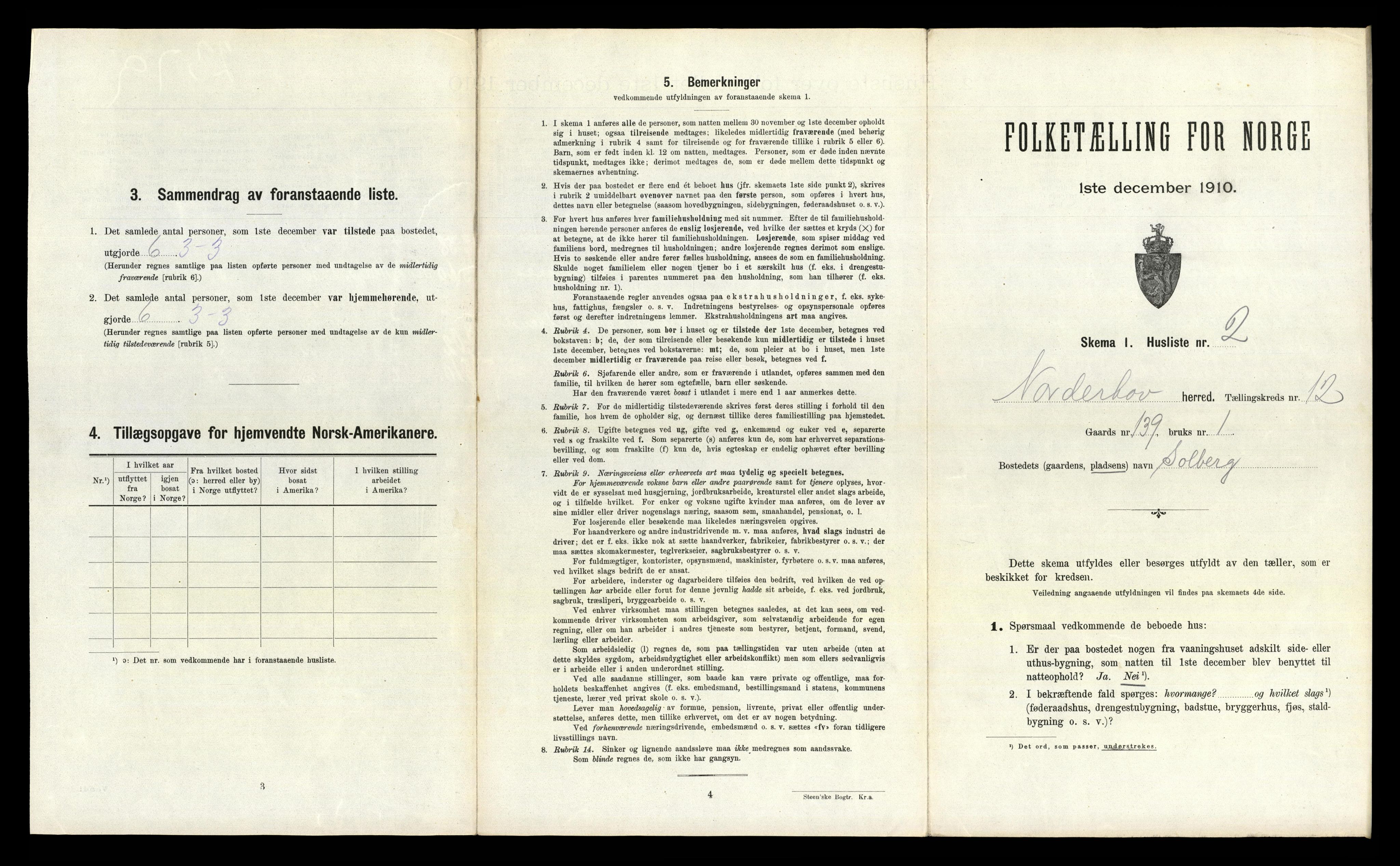 RA, 1910 census for Norderhov, 1910, p. 2818