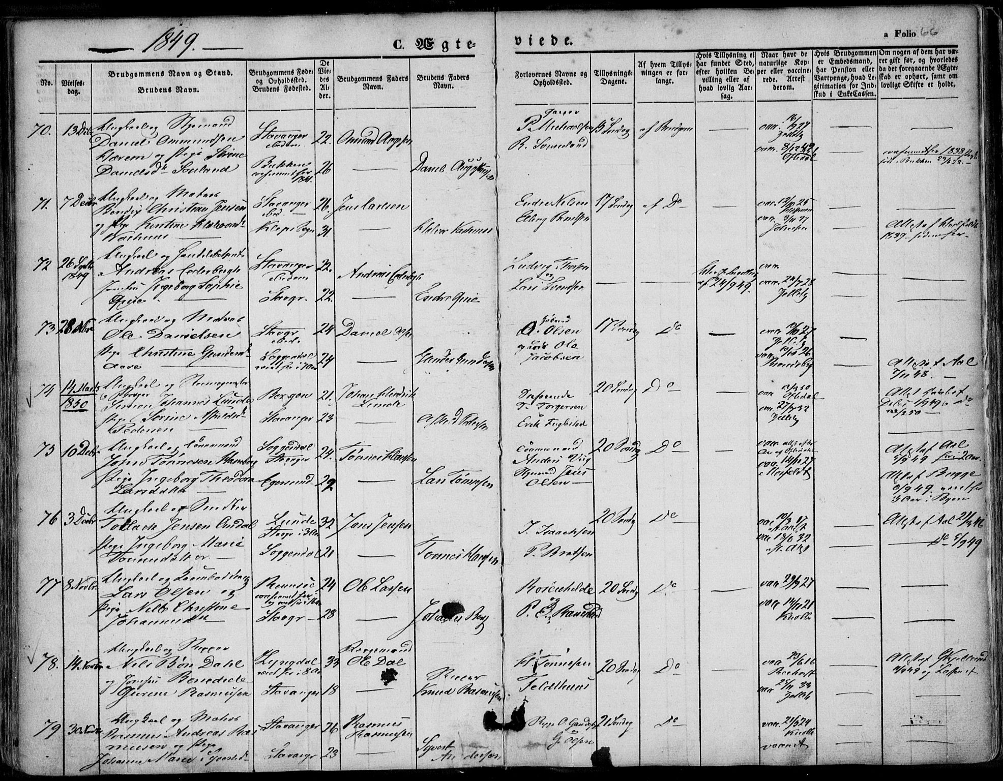 Domkirken sokneprestkontor, AV/SAST-A-101812/001/30/30BA/L0015: Parish register (official) no. A 14, 1842-1857, p. 66