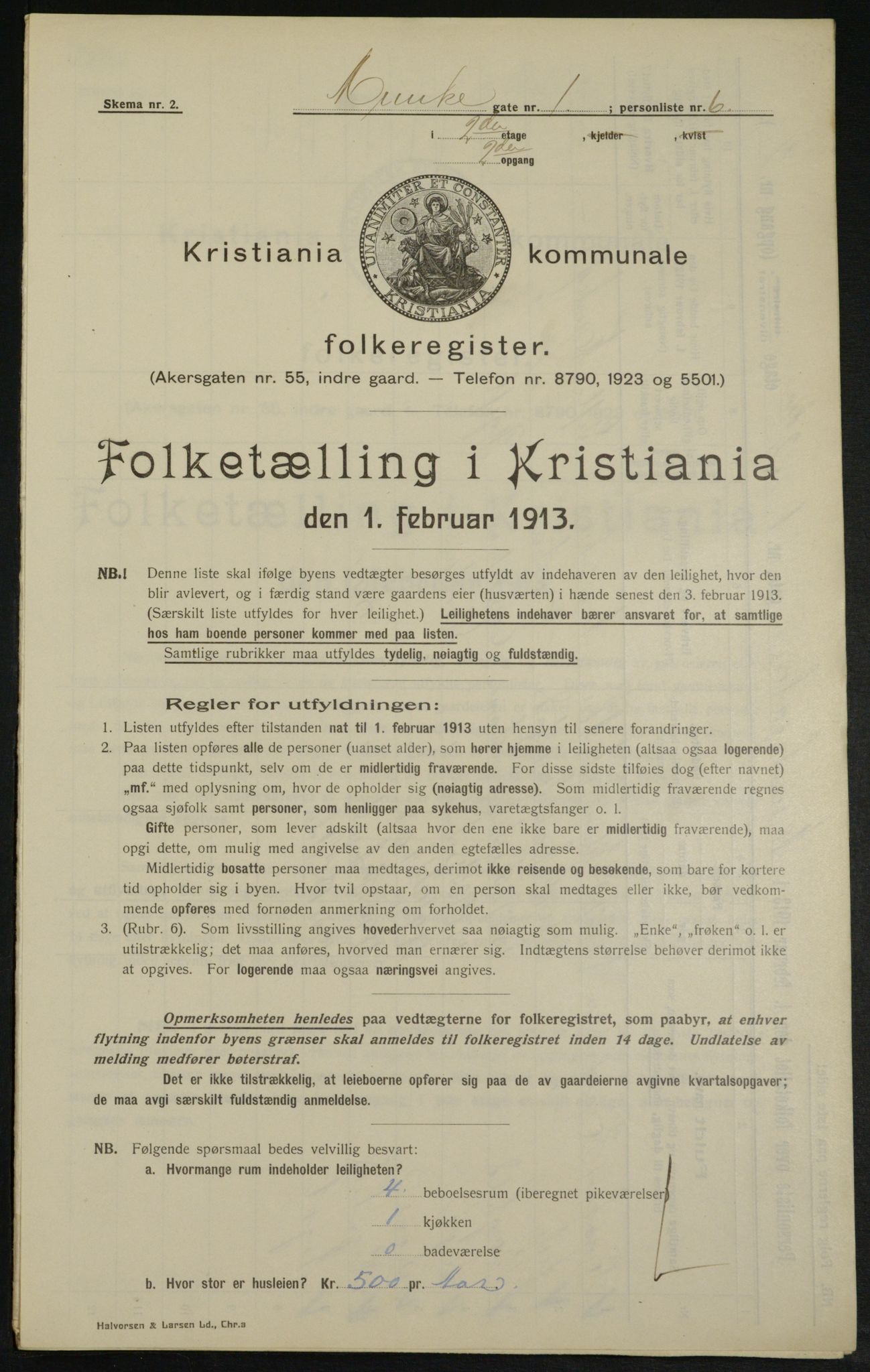 OBA, Municipal Census 1913 for Kristiania, 1913, p. 67901