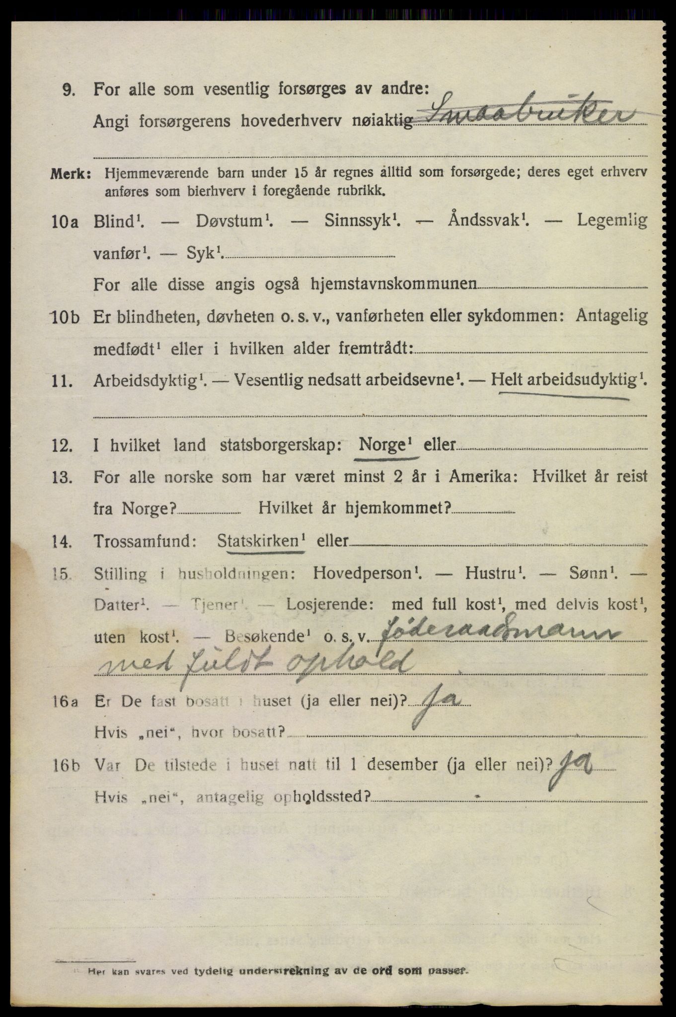 SAKO, 1920 census for Sauherad, 1920, p. 7140