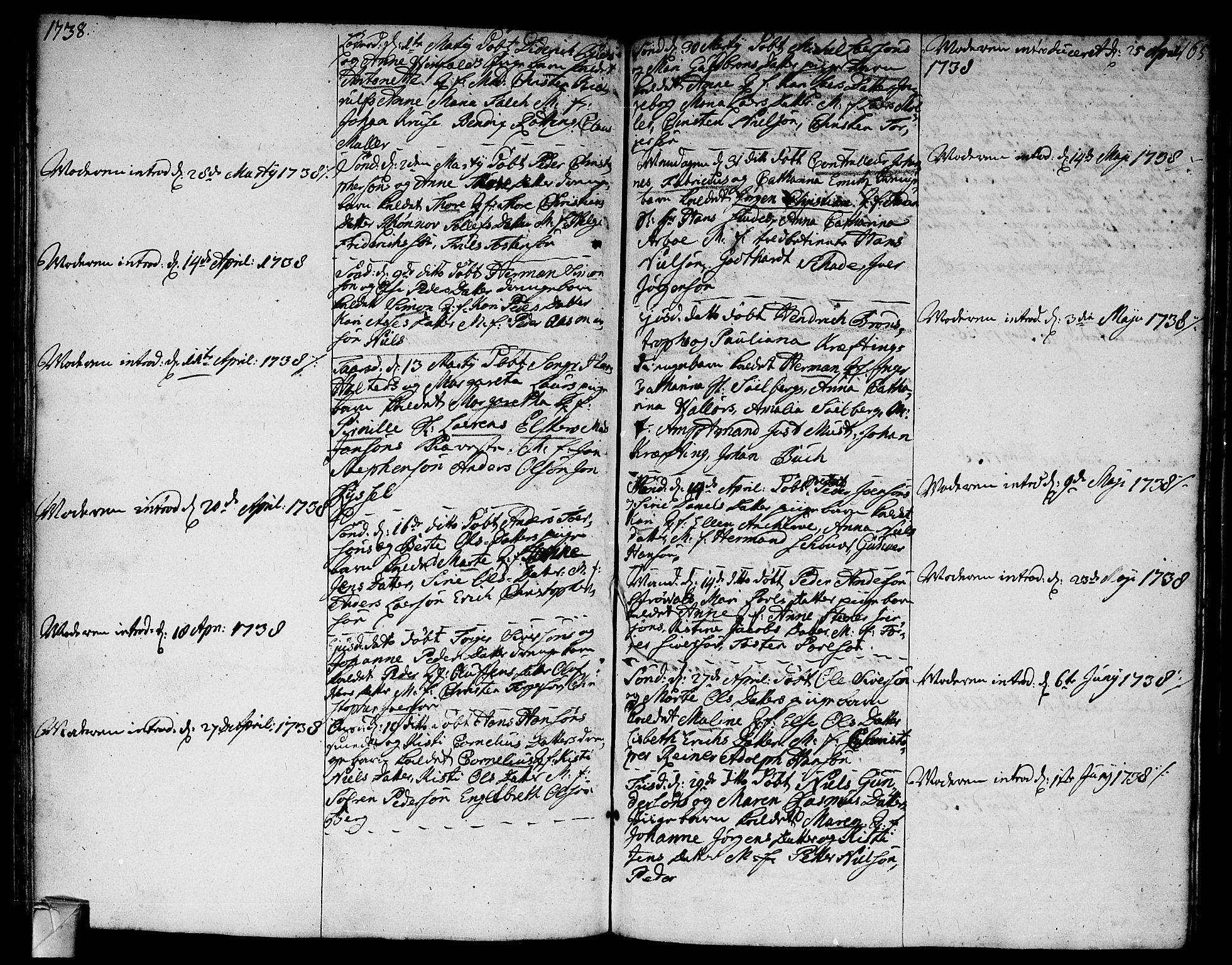 Strømsø kirkebøker, SAKO/A-246/F/Fa/L0005: Parish register (official) no. I 5, 1734-1739, p. 165