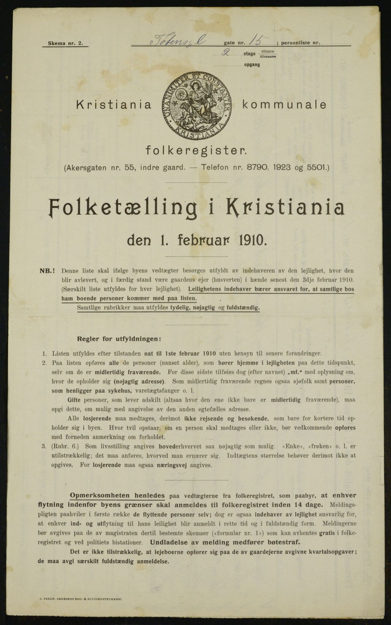 OBA, Municipal Census 1910 for Kristiania, 1910, p. 109687