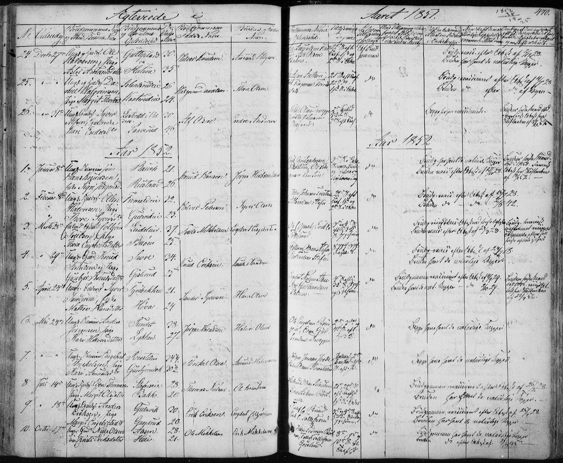 Nes kirkebøker, SAKO/A-236/F/Fa/L0009: Parish register (official) no. 9, 1834-1863, p. 470