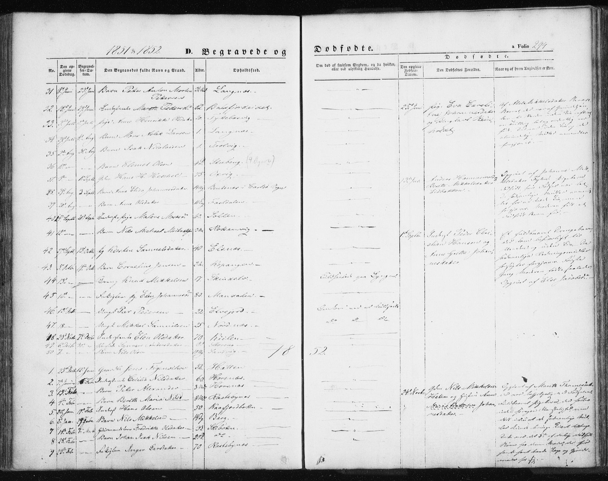 Lyngen sokneprestembete, SATØ/S-1289/H/He/Hea/L0004kirke: Parish register (official) no. 4, 1839-1858, p. 294