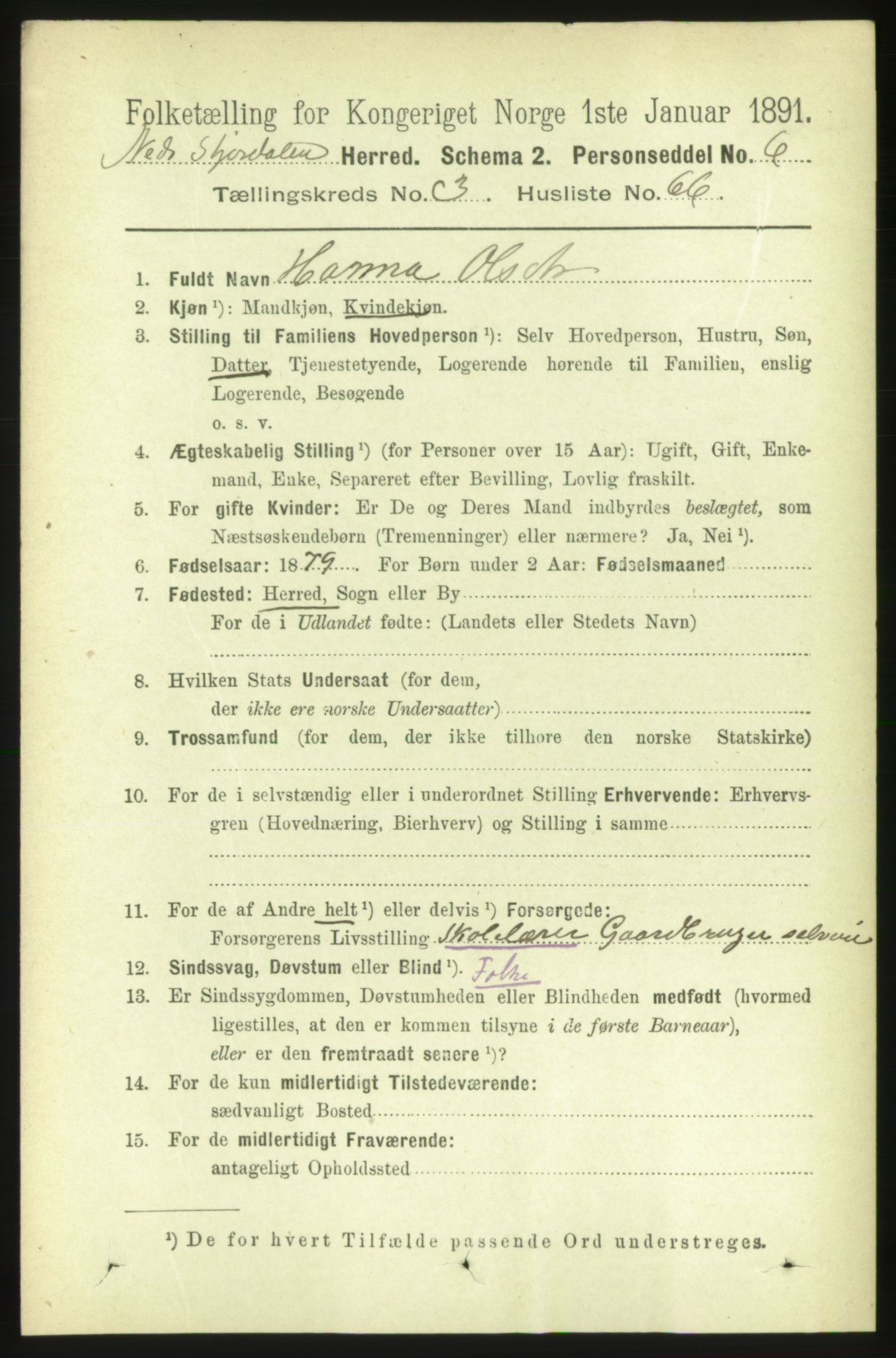 RA, 1891 census for 1714 Nedre Stjørdal, 1891, p. 1423