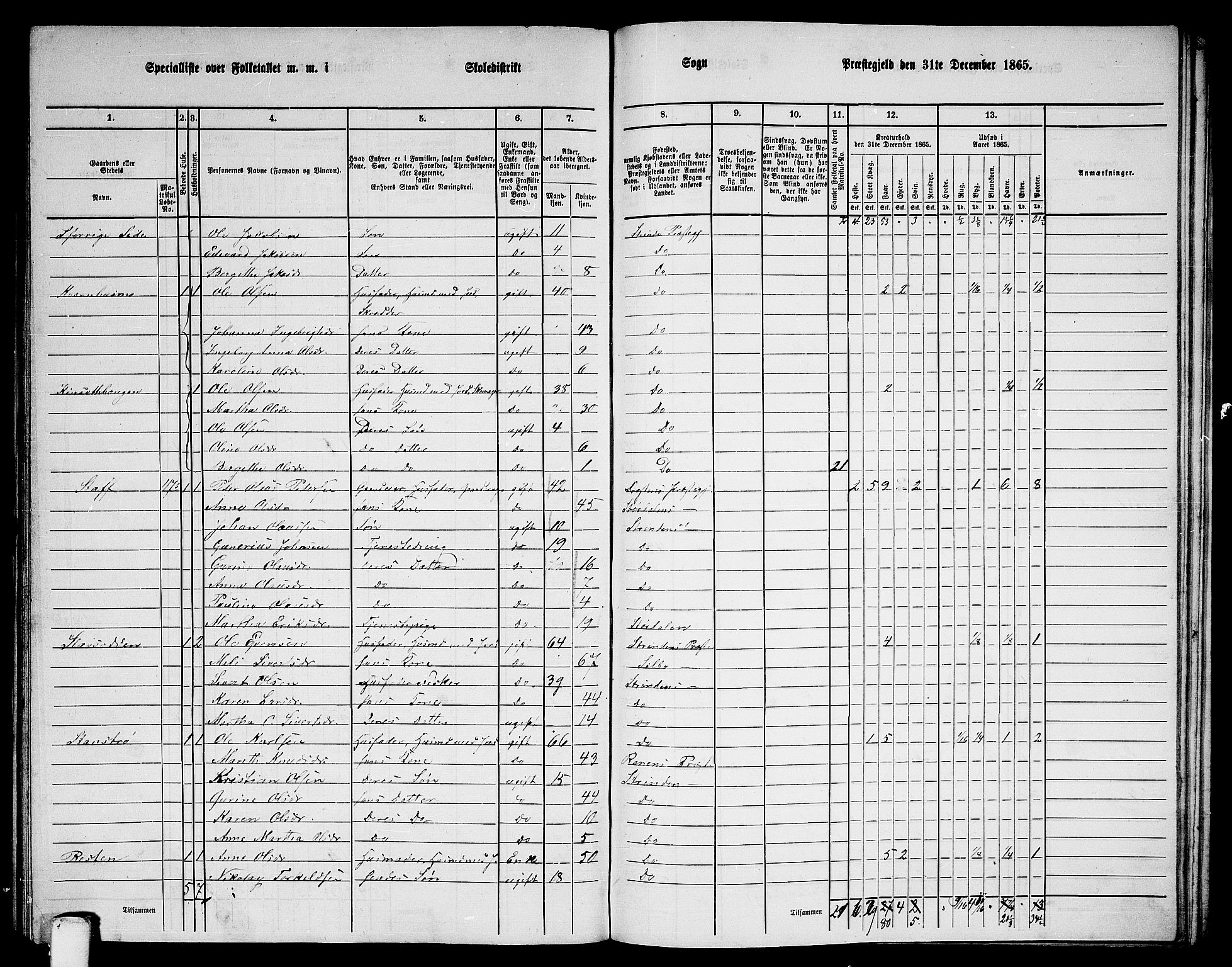 RA, 1865 census for Strinda, 1865, p. 230