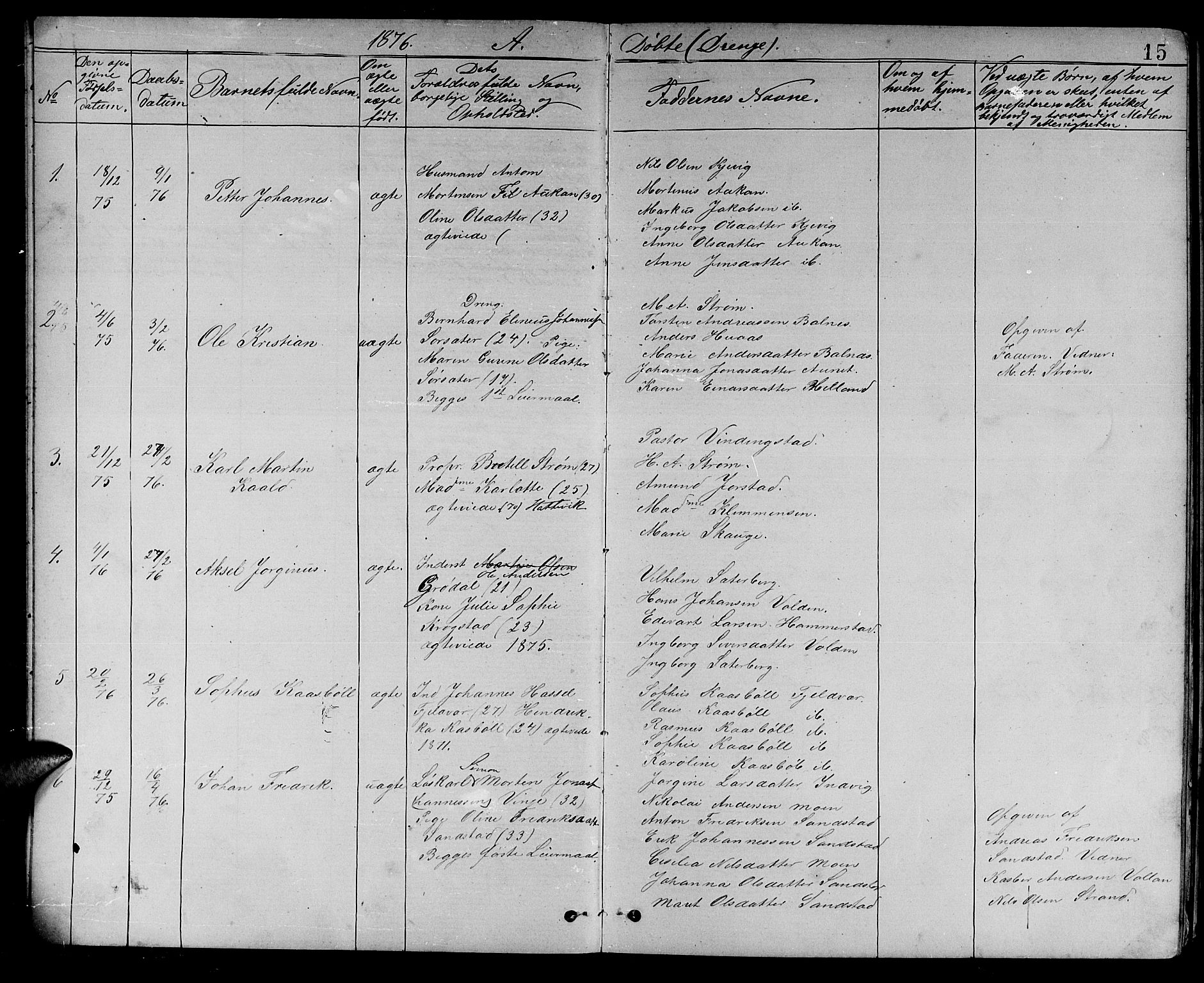 Ministerialprotokoller, klokkerbøker og fødselsregistre - Sør-Trøndelag, SAT/A-1456/637/L0561: Parish register (copy) no. 637C02, 1873-1882, p. 15