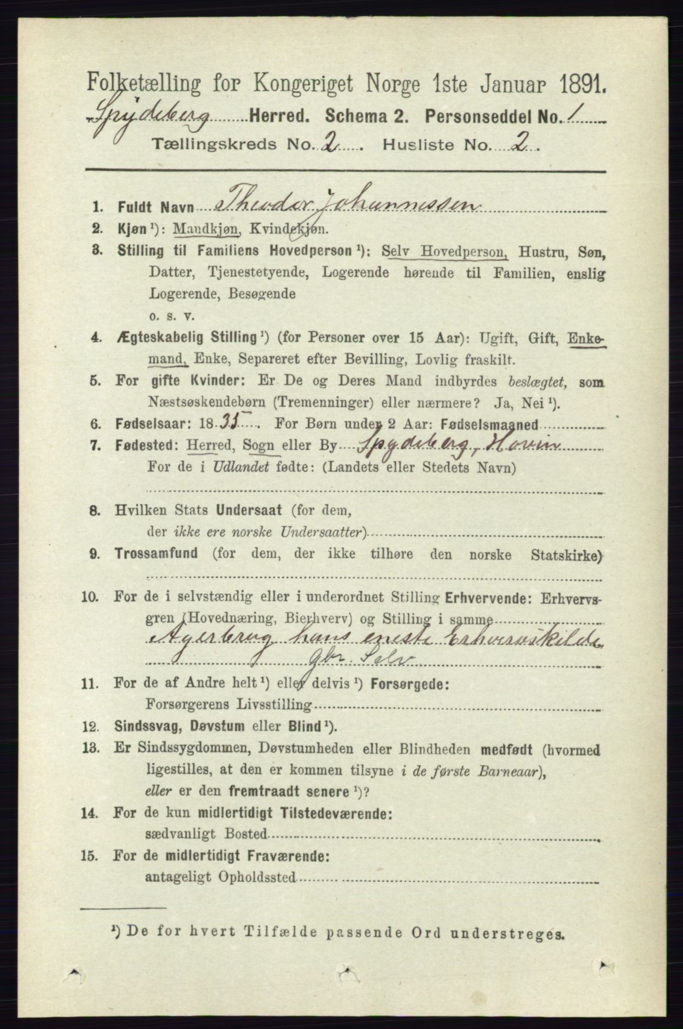 RA, 1891 census for 0123 Spydeberg, 1891, p. 704