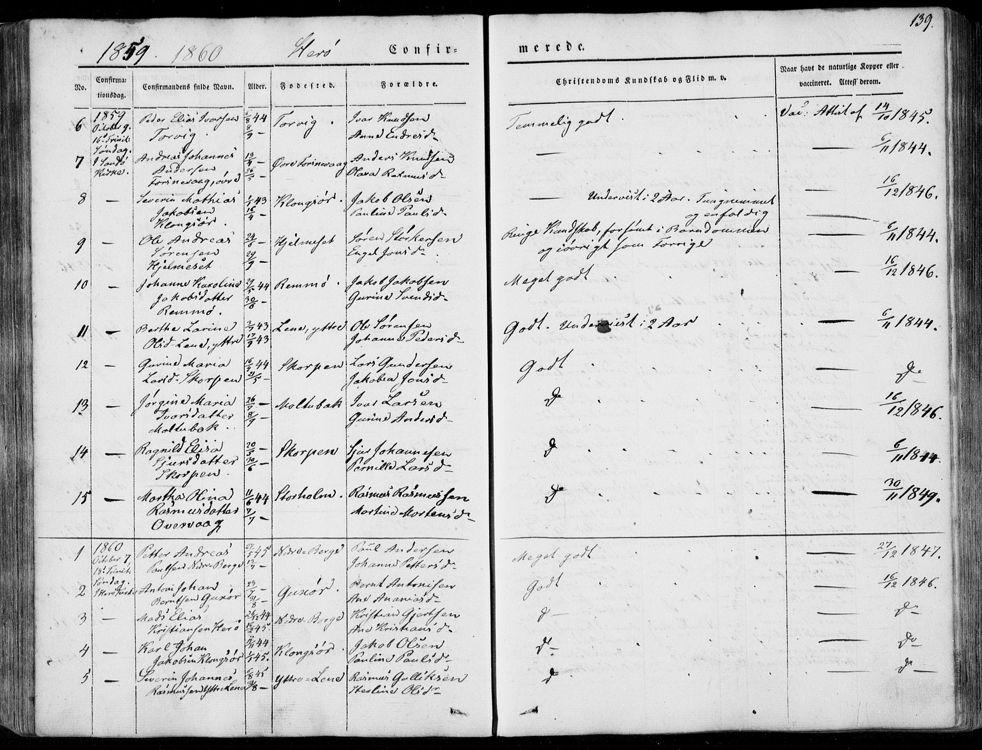 Ministerialprotokoller, klokkerbøker og fødselsregistre - Møre og Romsdal, AV/SAT-A-1454/507/L0070: Parish register (official) no. 507A05, 1842-1873, p. 139