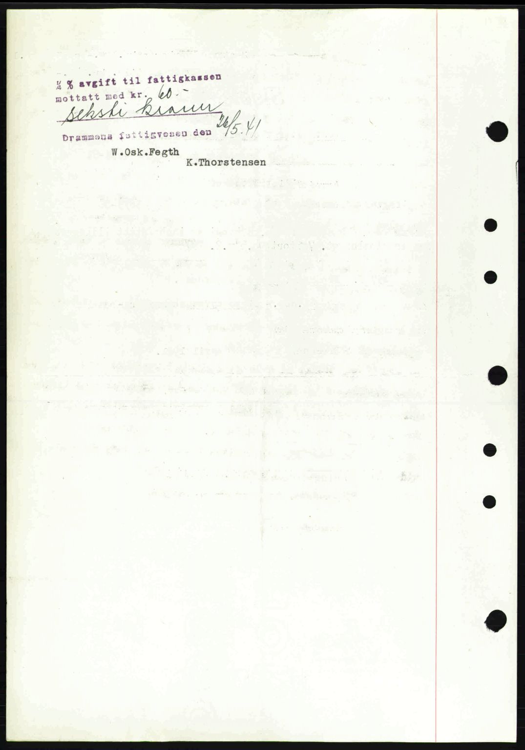 Drammen byfogd, SAKO/A-222/G/Ga/Gac/L0058: Mortgage book no. A12, 1939-1942, Diary no: : 879/1941