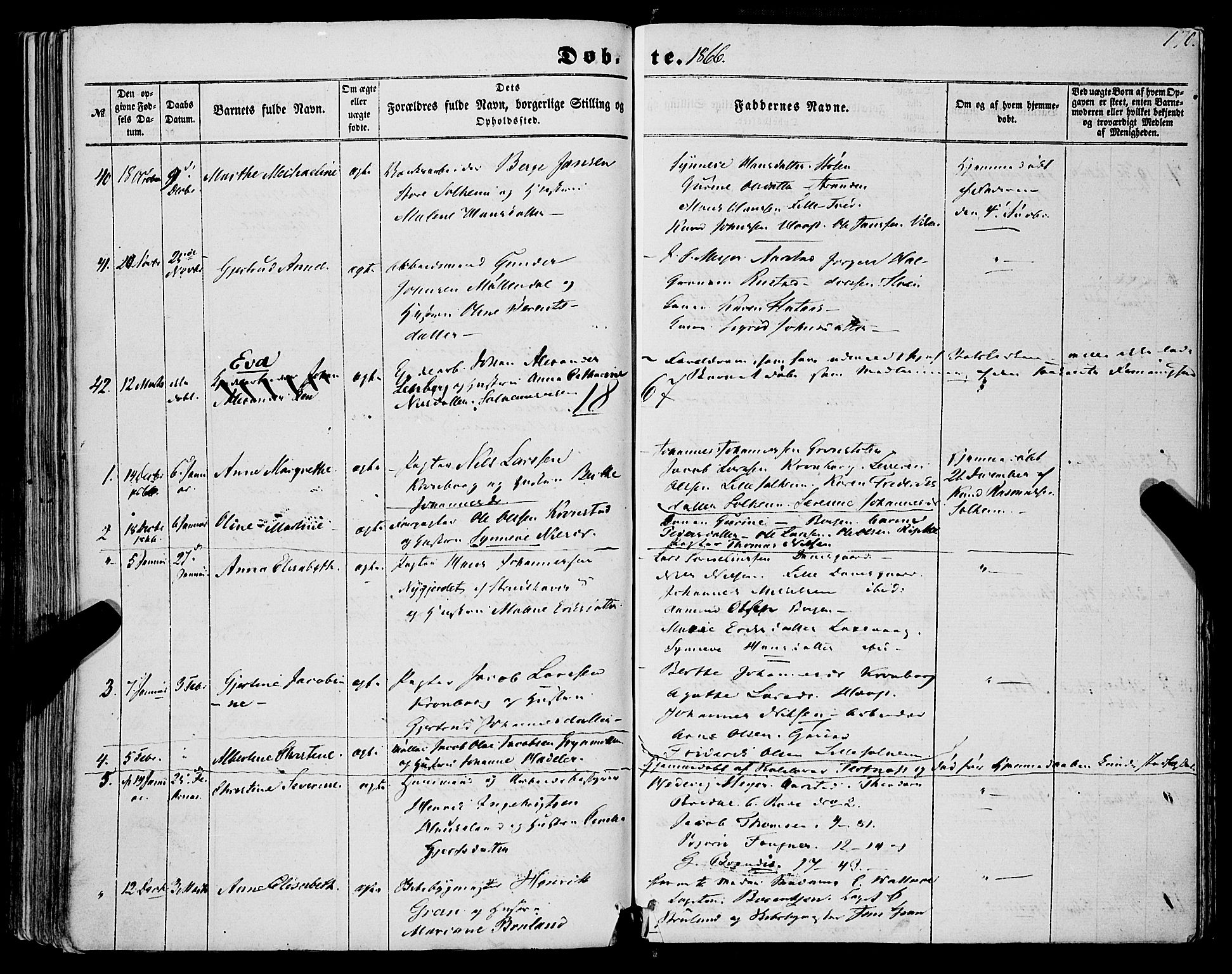 St. Jørgens hospital og Årstad sokneprestembete, AV/SAB-A-99934: Parish register (official) no. A 5, 1857-1869, p. 170