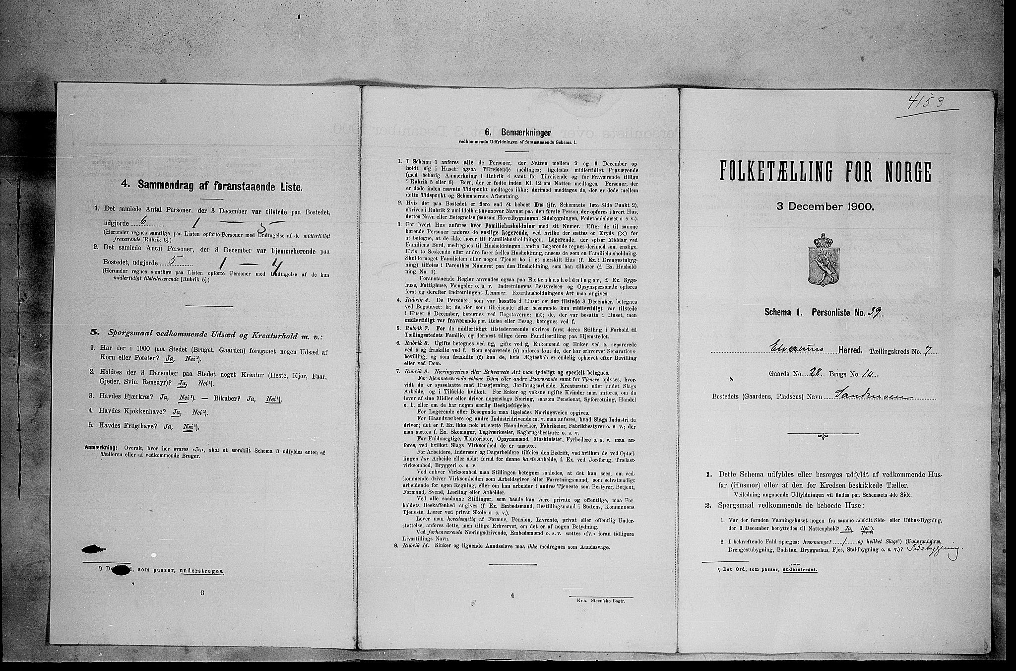 SAH, 1900 census for Elverum, 1900, p. 871