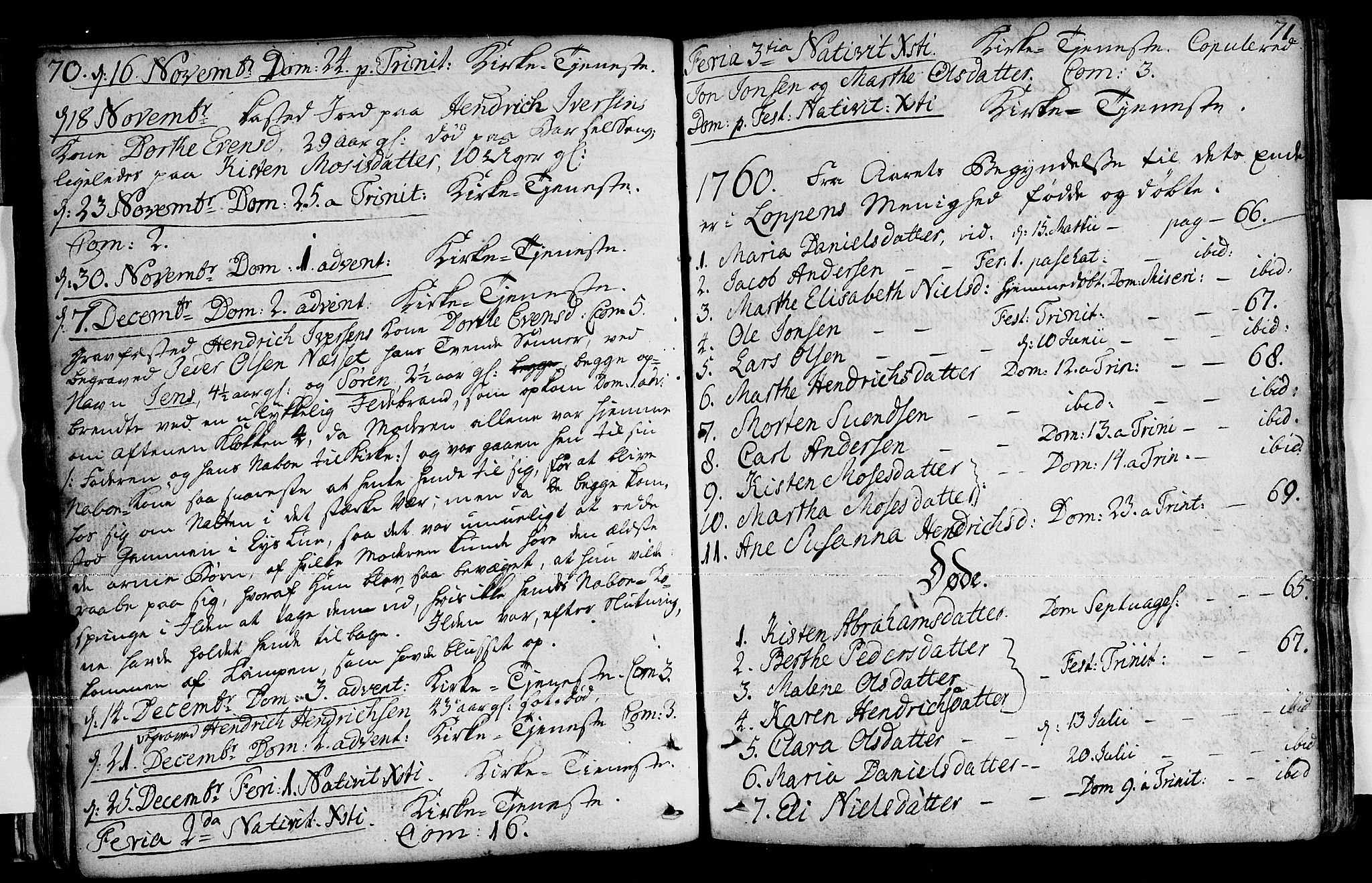 Loppa sokneprestkontor, SATØ/S-1339/H/Ha/L0001kirke: Parish register (official) no. 1 /1, 1753-1784, p. 70-71