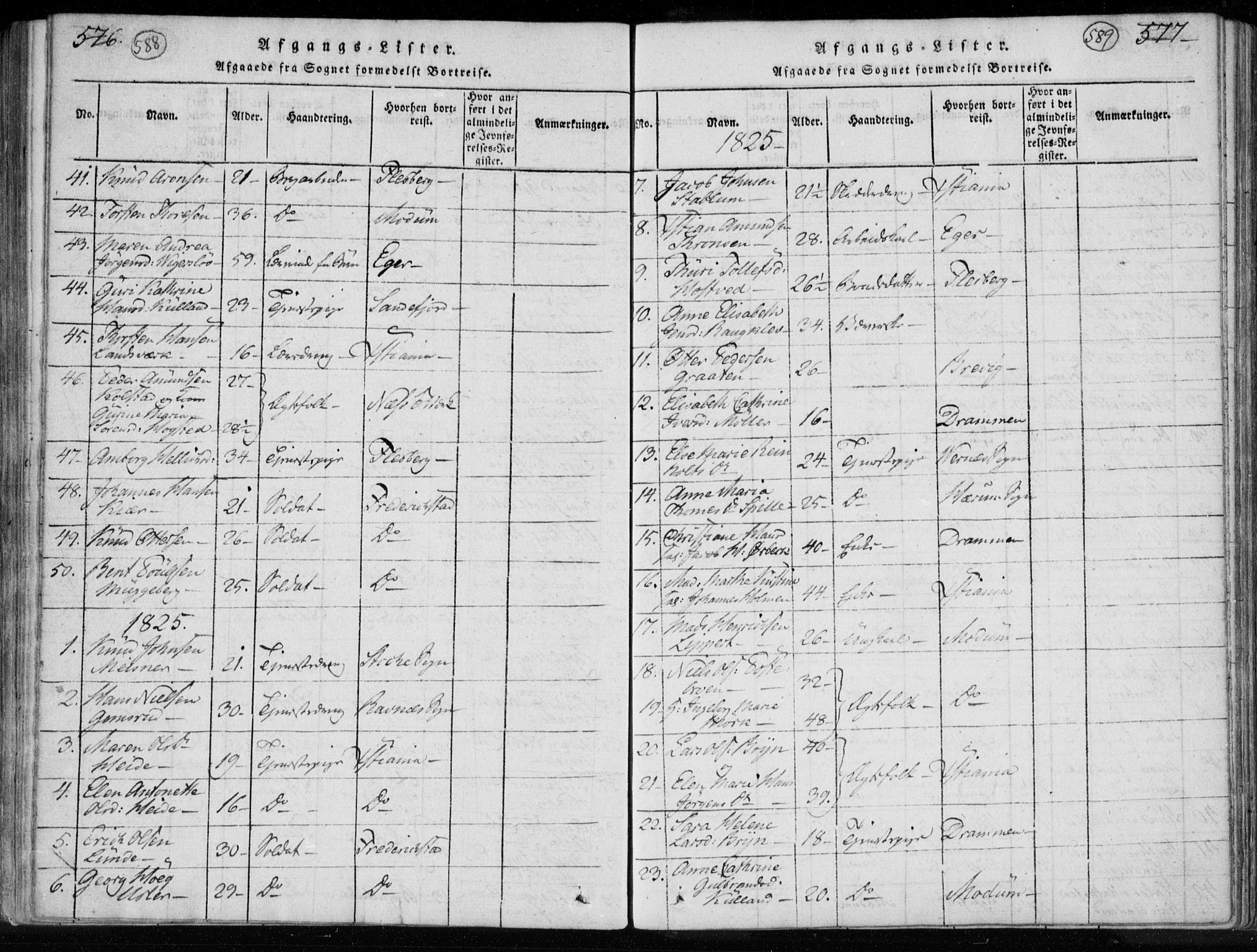 Kongsberg kirkebøker, SAKO/A-22/F/Fa/L0008: Parish register (official) no. I 8, 1816-1839, p. 588-589